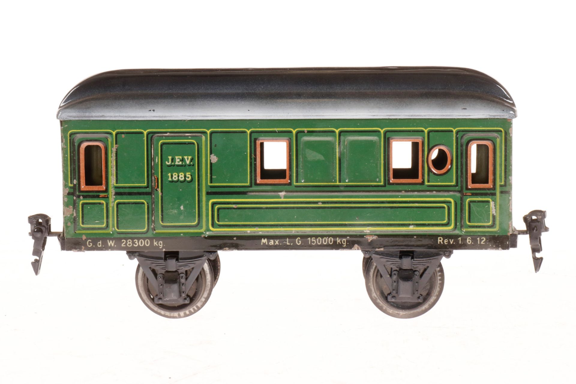 Märklin Gepäckwagen 1885, S 1, CL, tw rest., L 20,5, bespielt