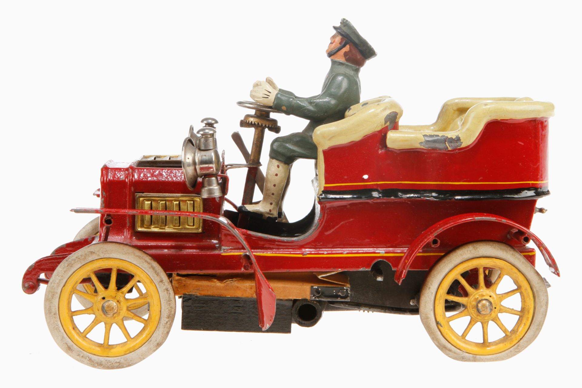 Bing offener Viersitzer, um 1904, rot handlackiert, hinten mit 2 gegenüberliegenden Sitzen und - Bild 2 aus 5