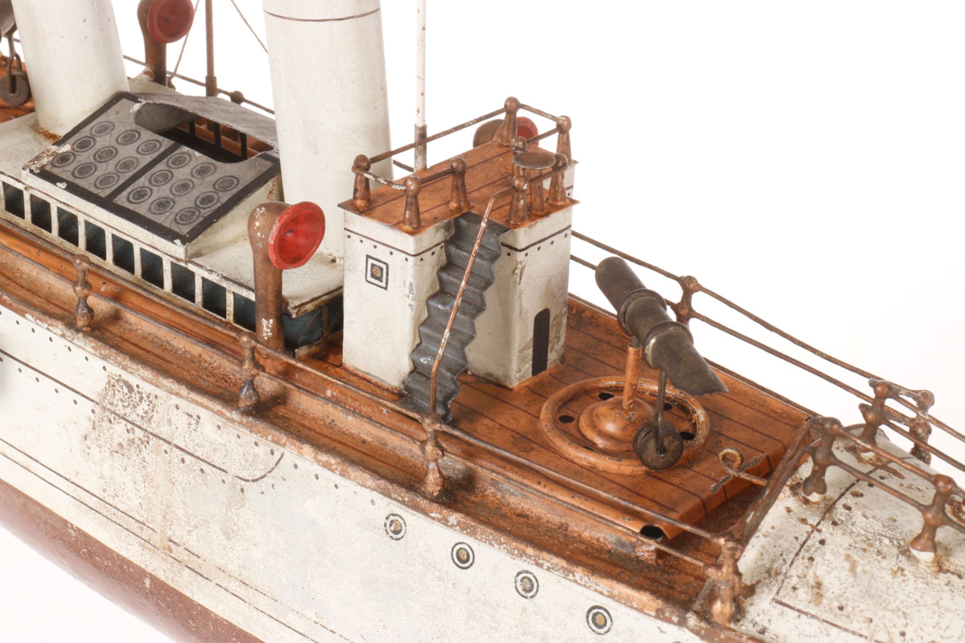 Märklin großes Torpedoboot "La Dague" D 5080/75, um 1909, handlackiert, dampfbetrieben, mit 3 - Bild 2 aus 6