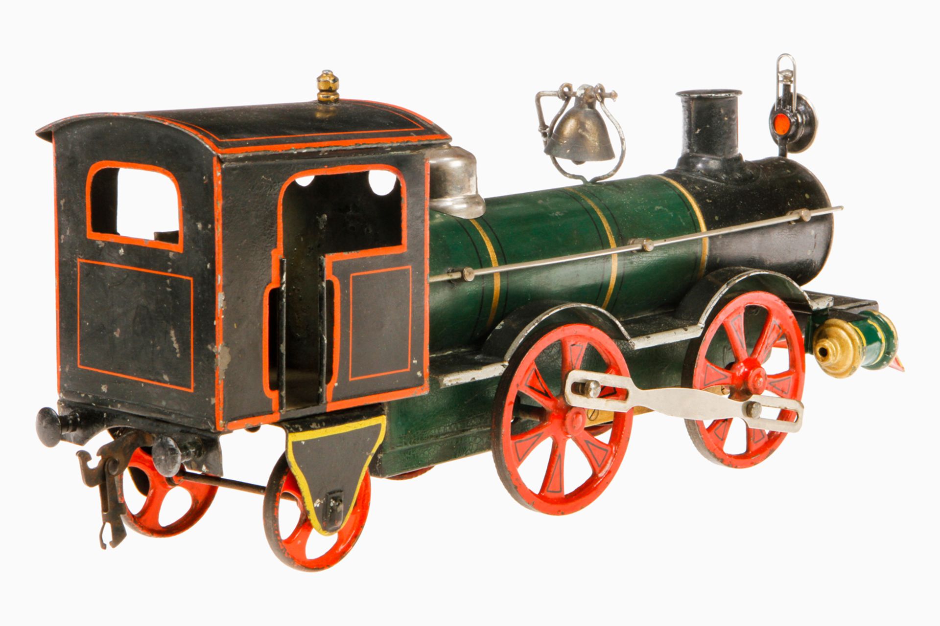 Märklin B-1 Bodenläufer-Tenderlok, Spur 3 Größe, um 1895, handlackiert, mit Stirnlampe, Glocke und - Bild 3 aus 5