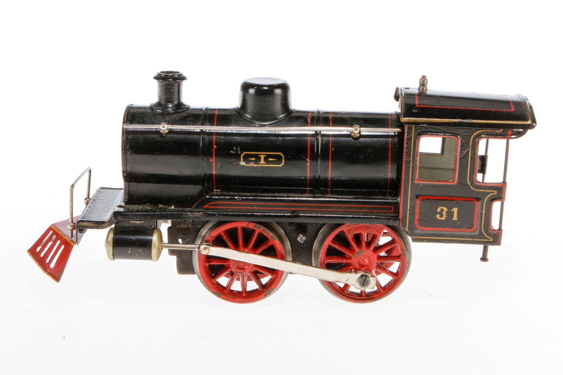 Märklin B-Dampflok 1031, S 1, Uhrwerk intakt, schwarz, ohne Tender, Z 4