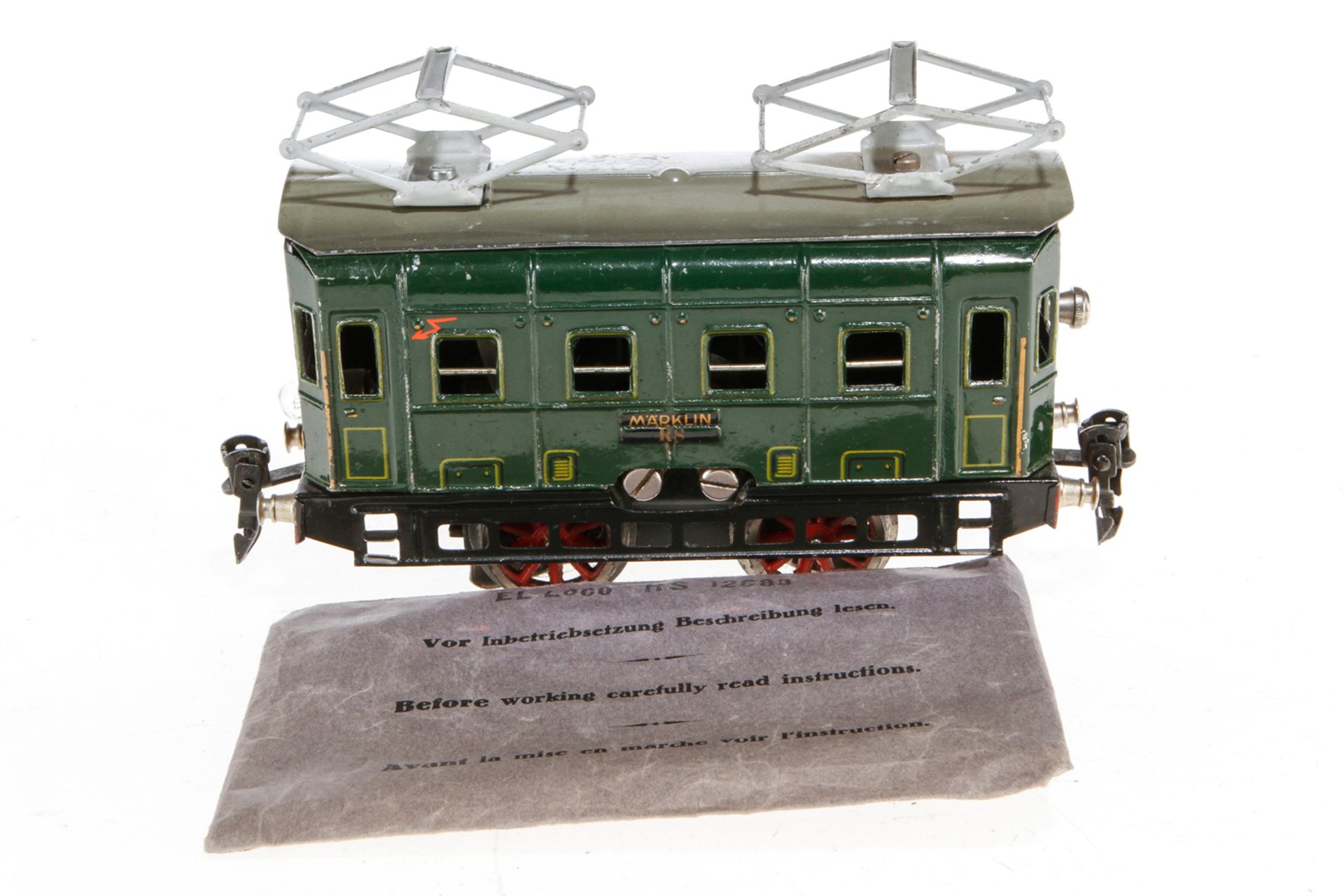 Märklin E-Lok RS 12880, S 0, elektr., grün, mit 1 el. bel. Stirnlampe und Beschreibungstasche,