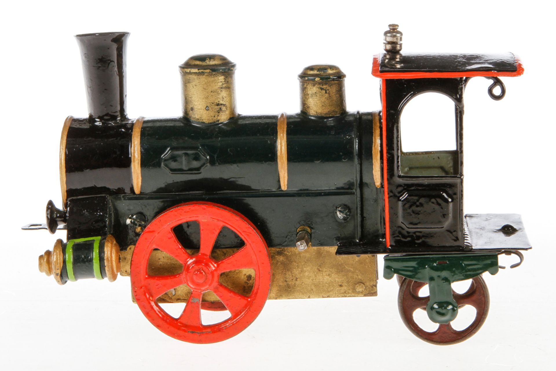 Märklin Bodenläufer Lok, uralt, S 1-Größe, handlackiert, intakt, teilweise rest. und ergänzt, L