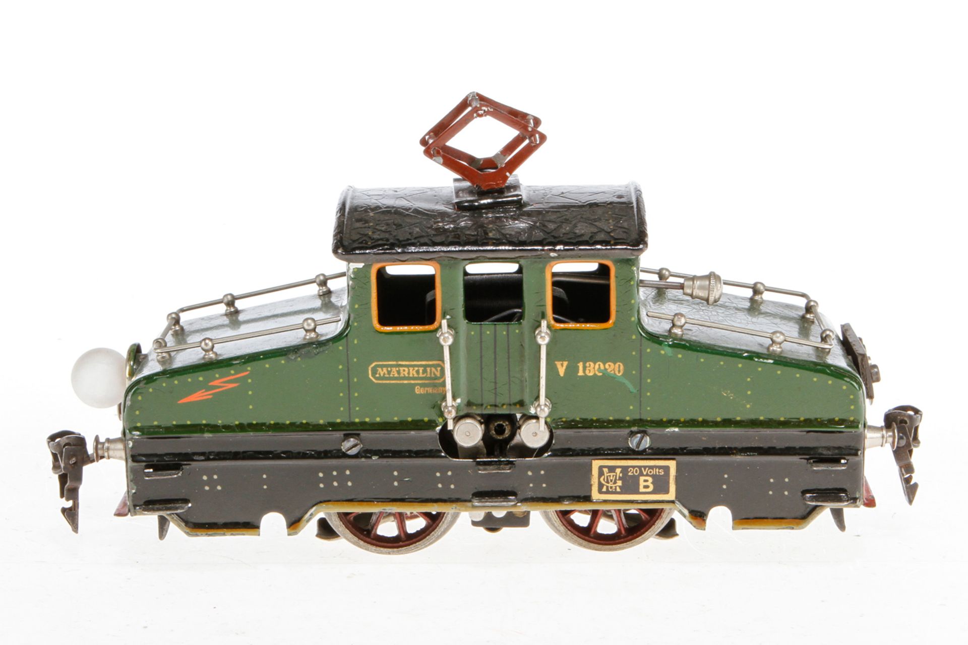 Märklin E-Lok V 13020, S 0, elektr., grün, mit 1 el. bel. Stirnlampe, Lackschäden teilweise