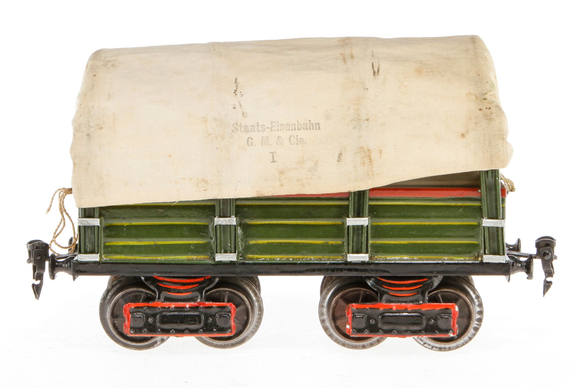 Märklin Planewagen, S 1, uralt, handlackiert, teilweise nachlackiert, Lötspuren, Lackschäden und