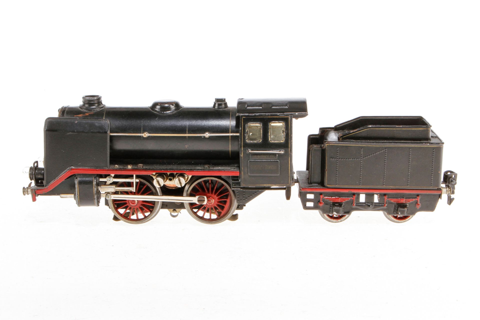 Märklin B-Dampflok R 66/12920, S 0, elektr., schwarz, mit Tender, große Windleitbleche und 2 el.