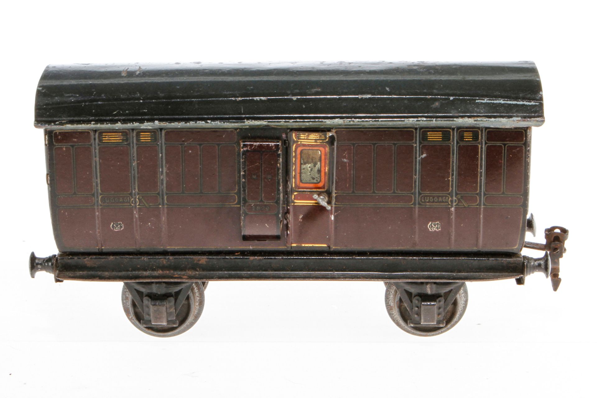 Märklin engl. Gepäckwagen 2872 MR, S 1, Chromlithographie, mit 2 AT, 1 Türgriff besch., 1 Kupplung