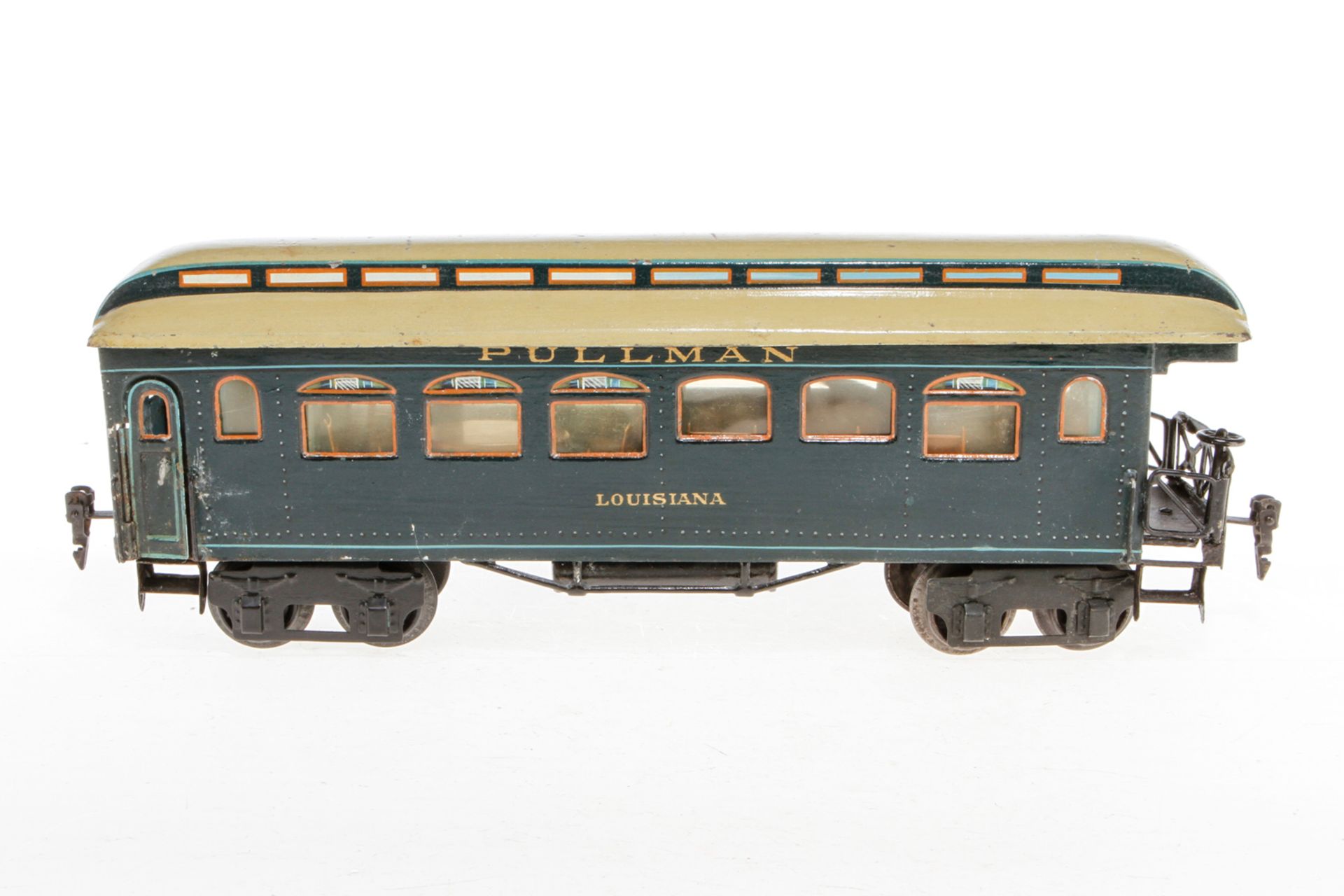 Märklin amerik. Pullman-Schlusswagen "Louisiana" 2968, S 1, handlackiert, mit Inneneinrichtung, 2 AT