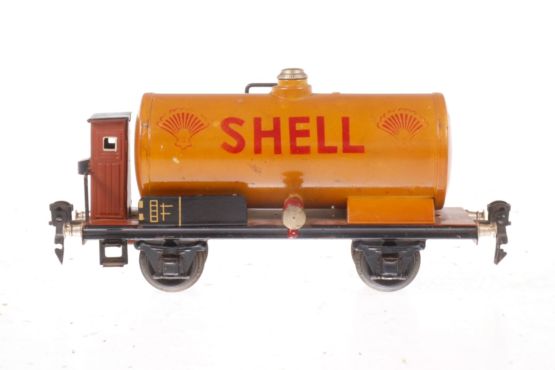 Märklin Shell Kesselwagen 1774, S 0, vergilbt/gealterter Lack, L 18,5, Z 3