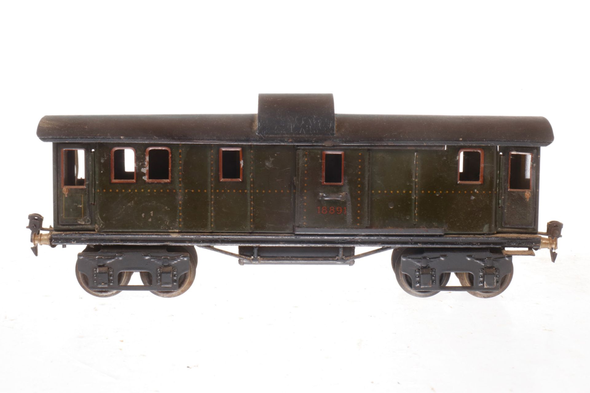 Märklin Gepäckwagen 1889, S 1, HL, kleine farbliche Ausbesserungen im Schwarzbereich, gealterter