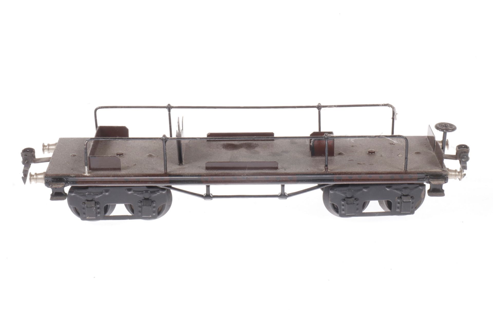 Märklin Flugzeugtransportwagen 1881, S 1, HL, ohne Flugzeug, LS und Alterungsspuren, L 31,5, sonst