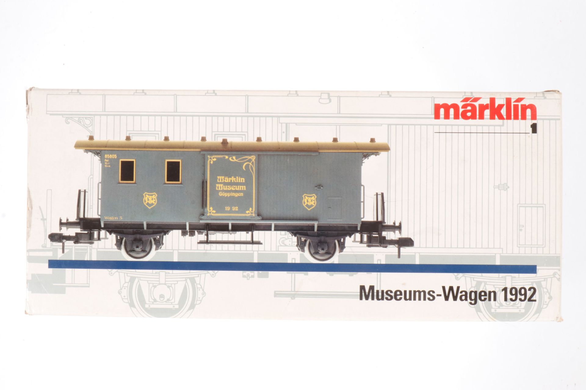 Märklin Gepäckwagen "Museum 1992" 85805, S 1, grau, OK, Z 2 Märklin Gepäckwagen "Museum 1992"