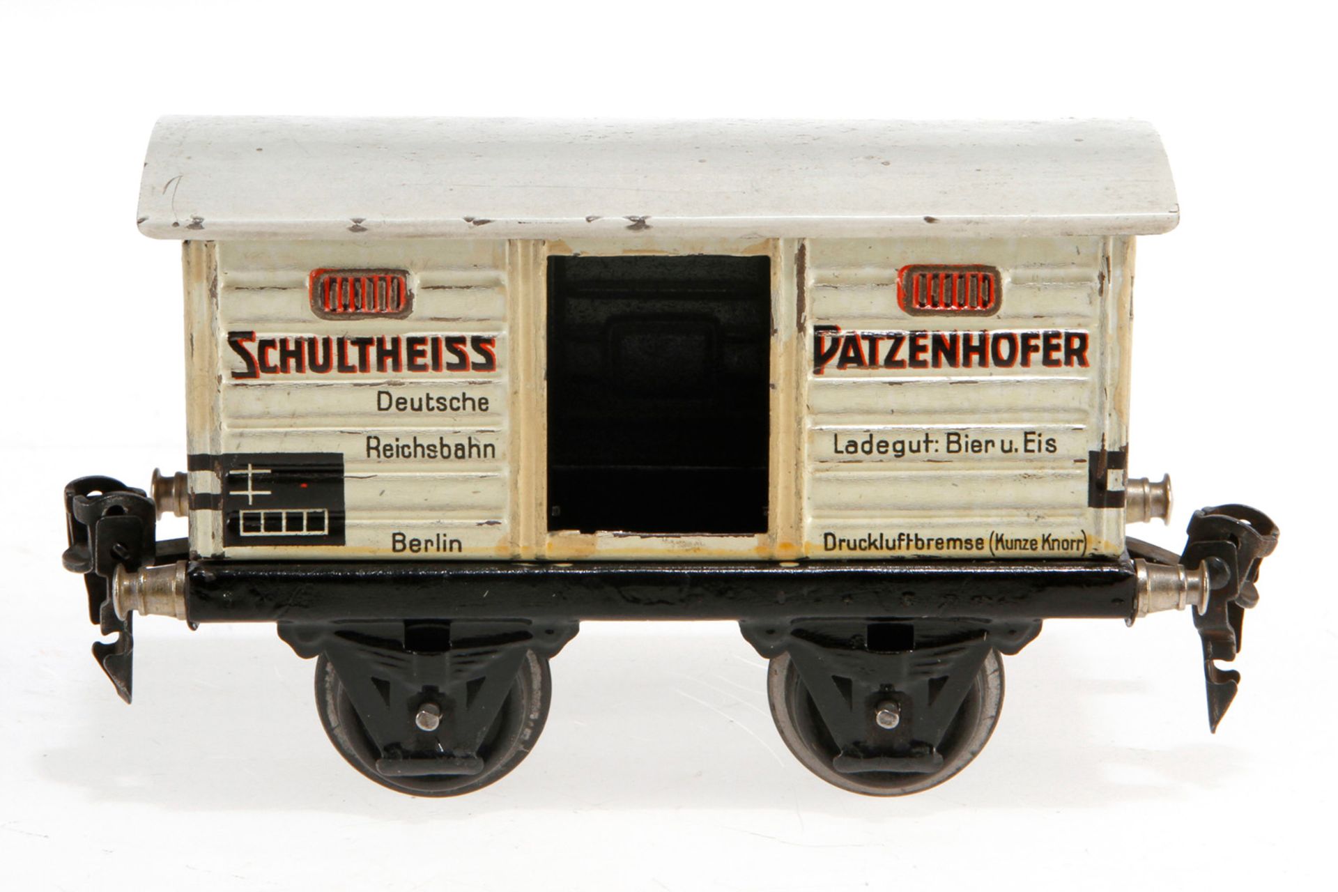 Märklin Schultheiss-Patzenhofer Bierwagen 1968, S 0, HL, mit 1 TÖ, LS und gealterter Lack, L 13, Z