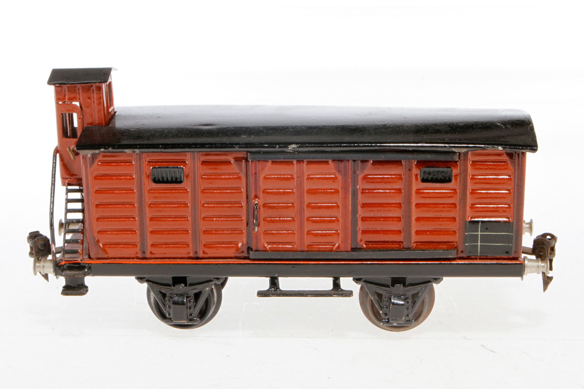 Märklin gedeckter Güterwagen 1929, S 1, HL, mit BRHh und 2 ST, LS und gealterter Lack, L 24, Z 2-3
