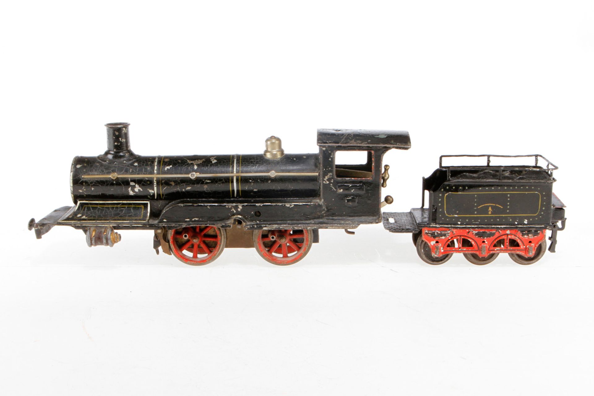 Märklin 2-B-1 Dampflok CE 1021, S 1, uralt, Uhrwerk hakt, HL, mit Tender, Bremse, v+r, langsam und