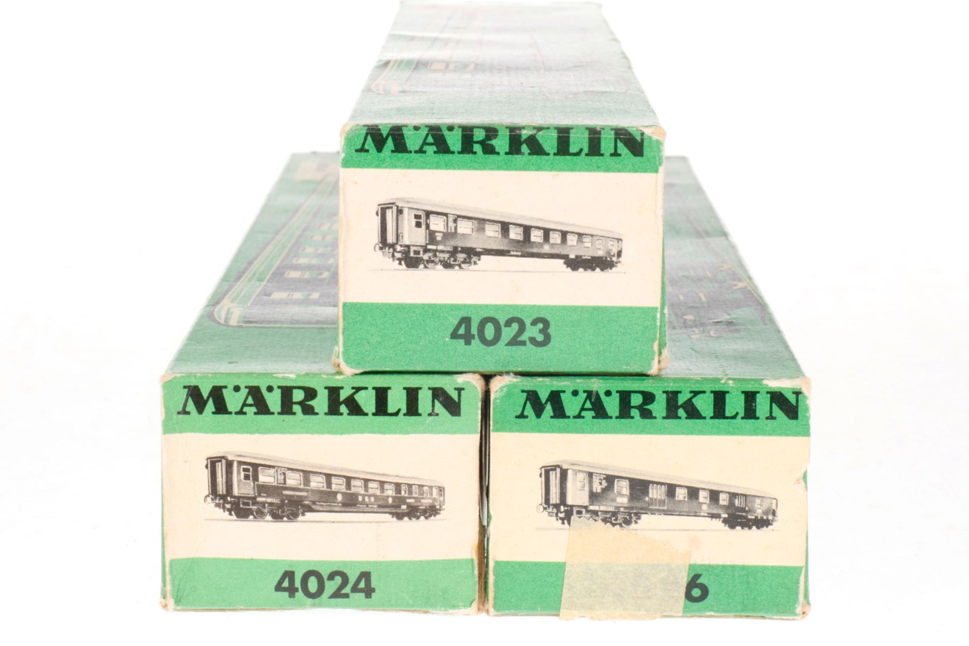 3 Märklin Wagen 4023, 4024 und 4026, S H0, OK, Z 3