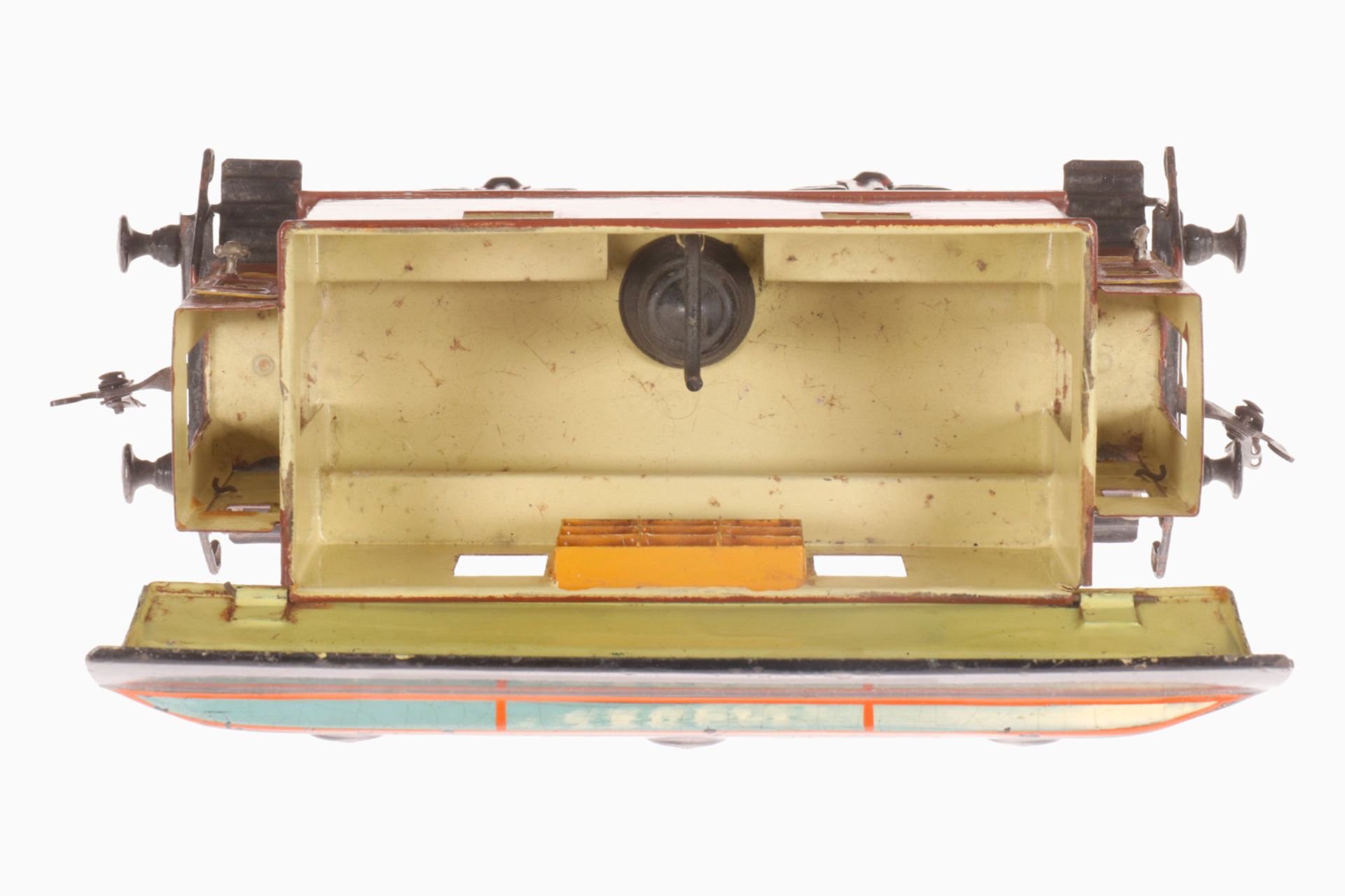 Märklin franz. Postwagen 1829, S 1, uralt, braun handlackiert, franz. Aufschrift, mit Ofen und - Bild 2 aus 2