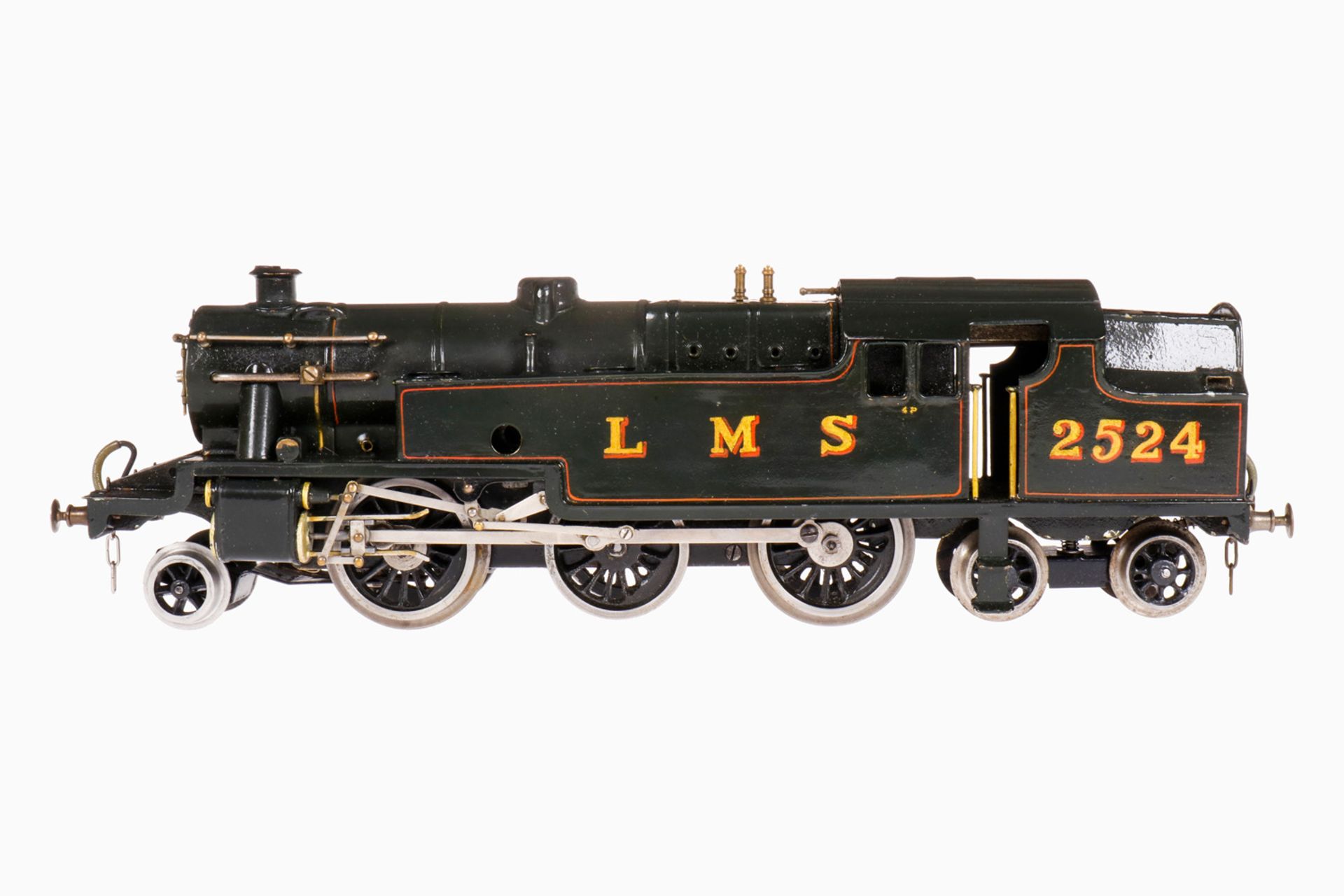 Märklin für Bassetlowke engl. 1-C-2 "Stanier" Tenderlok 913/0/C LMS 2524, S 0, handlackiert, Uhrwerk