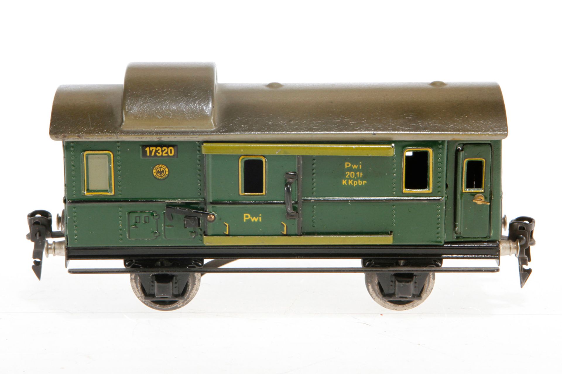 Märklin Gepäckwagen 1732, S 0, CL, mit Schlussbeleuchtung, 2 AT und 2 STH, LS und gealterter Lack, L