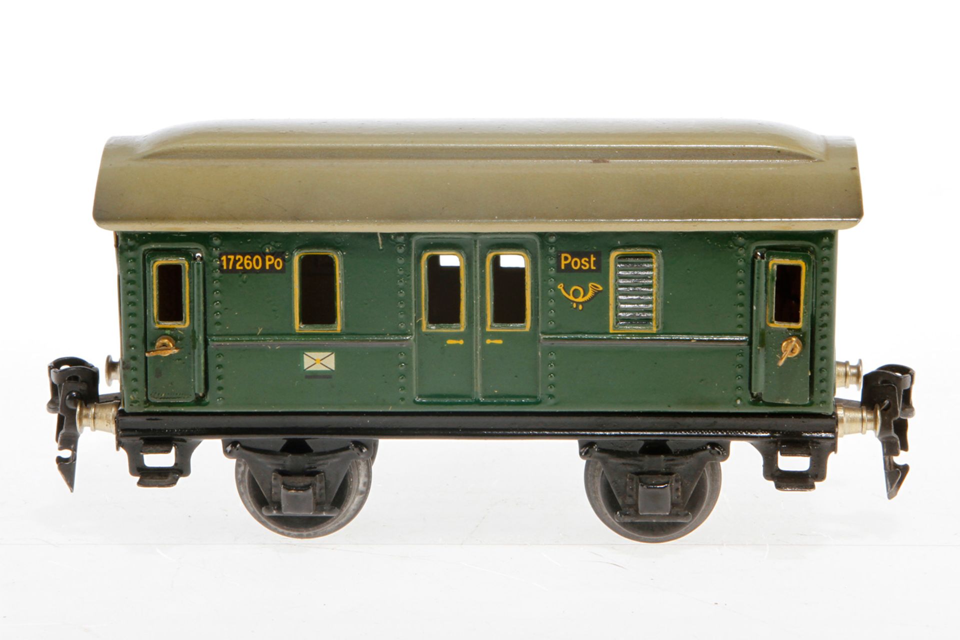 Märklin Postwagen 1726, S 0, CL, mit 4 AT, LS und gealterter Lack, L 16,5, sonst Z 2