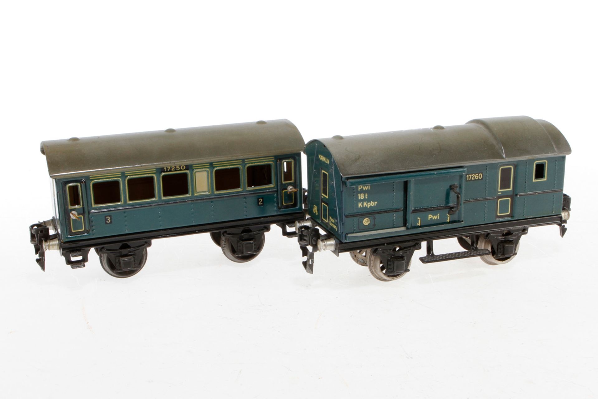 Märklin Personen- und Gepäckwagen 1725 und 1726 B, S 0, CL, LS, L 16,5, Z 2-3