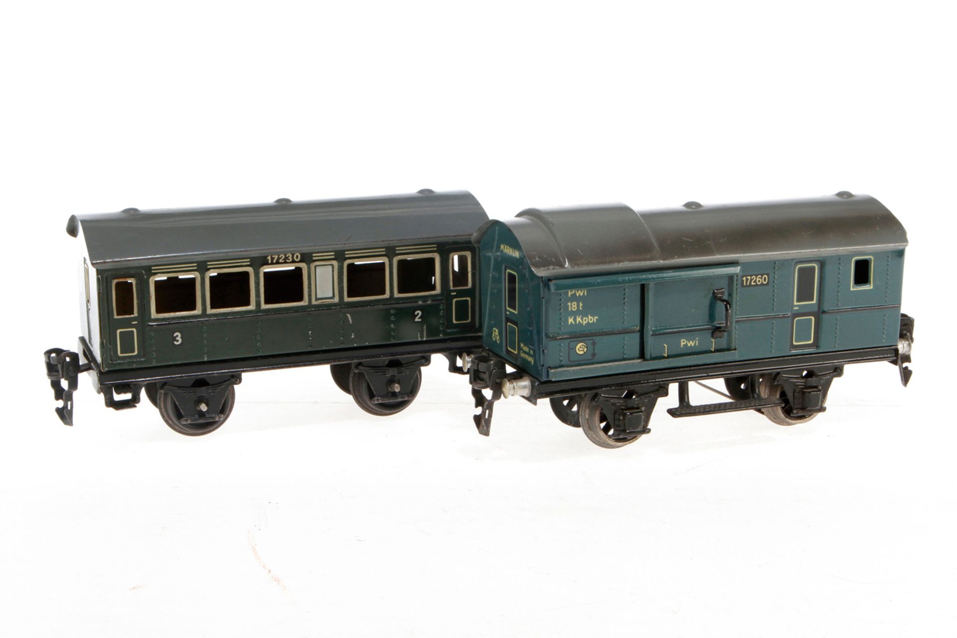 Märklin Personen- und Gepäckwagen 1723/1726, S 0, CL, 1 mit Schlussbeleuchtung, L 14,5 und 16,5, Z