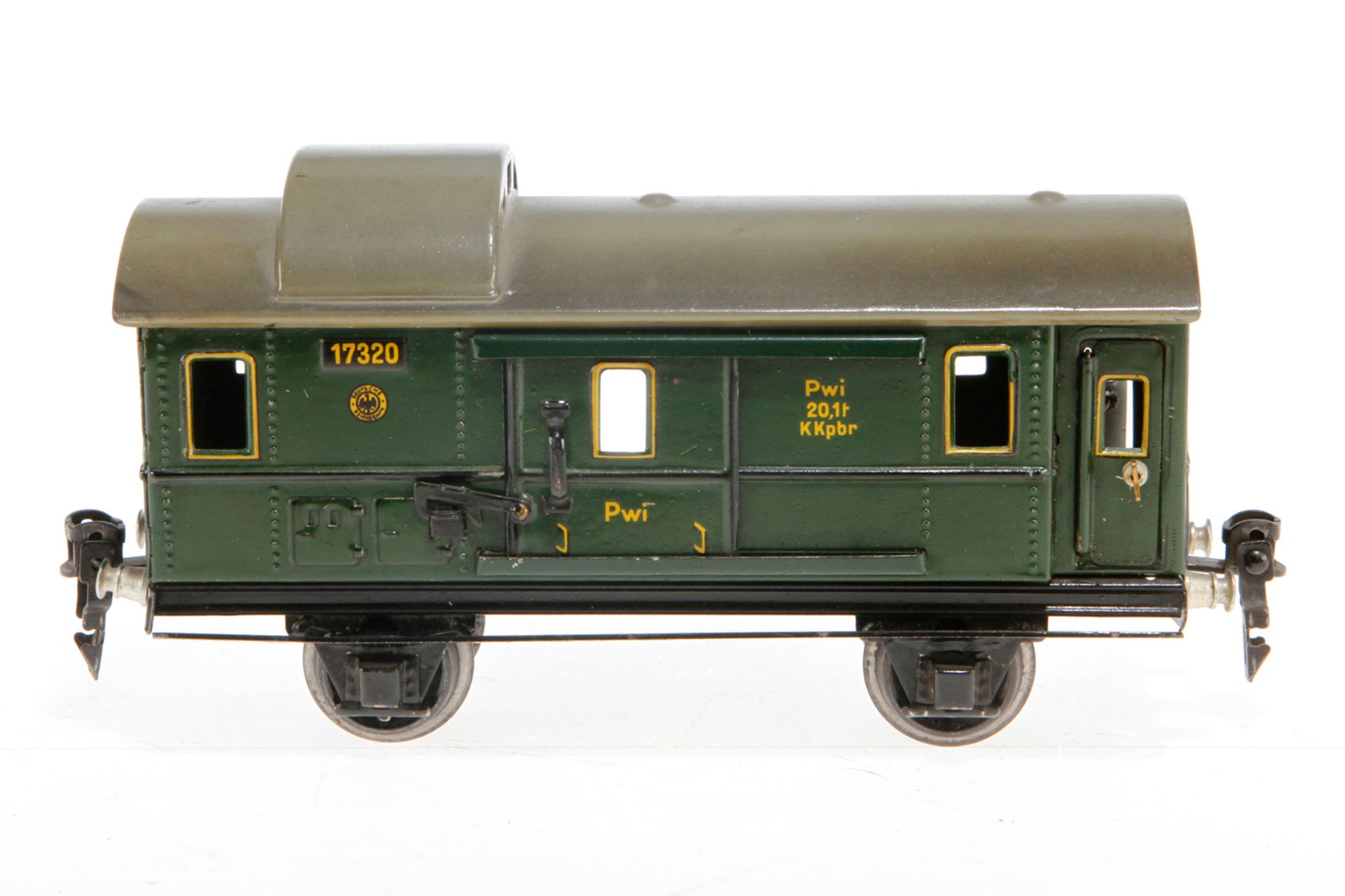 Märklin Gepäckwagen 1732, S 0, CL, mit 2 AT und 2 STH, LS und gealterter Lack, L 18,5, Z 2-3