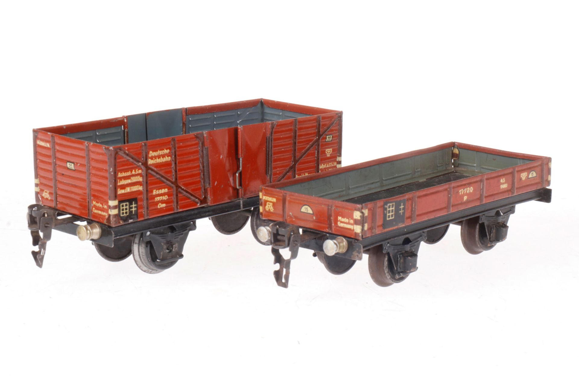 2 Märklin Güterwagen 1764 und 1765, S 0, CL, LS, L 16,5, Z 3