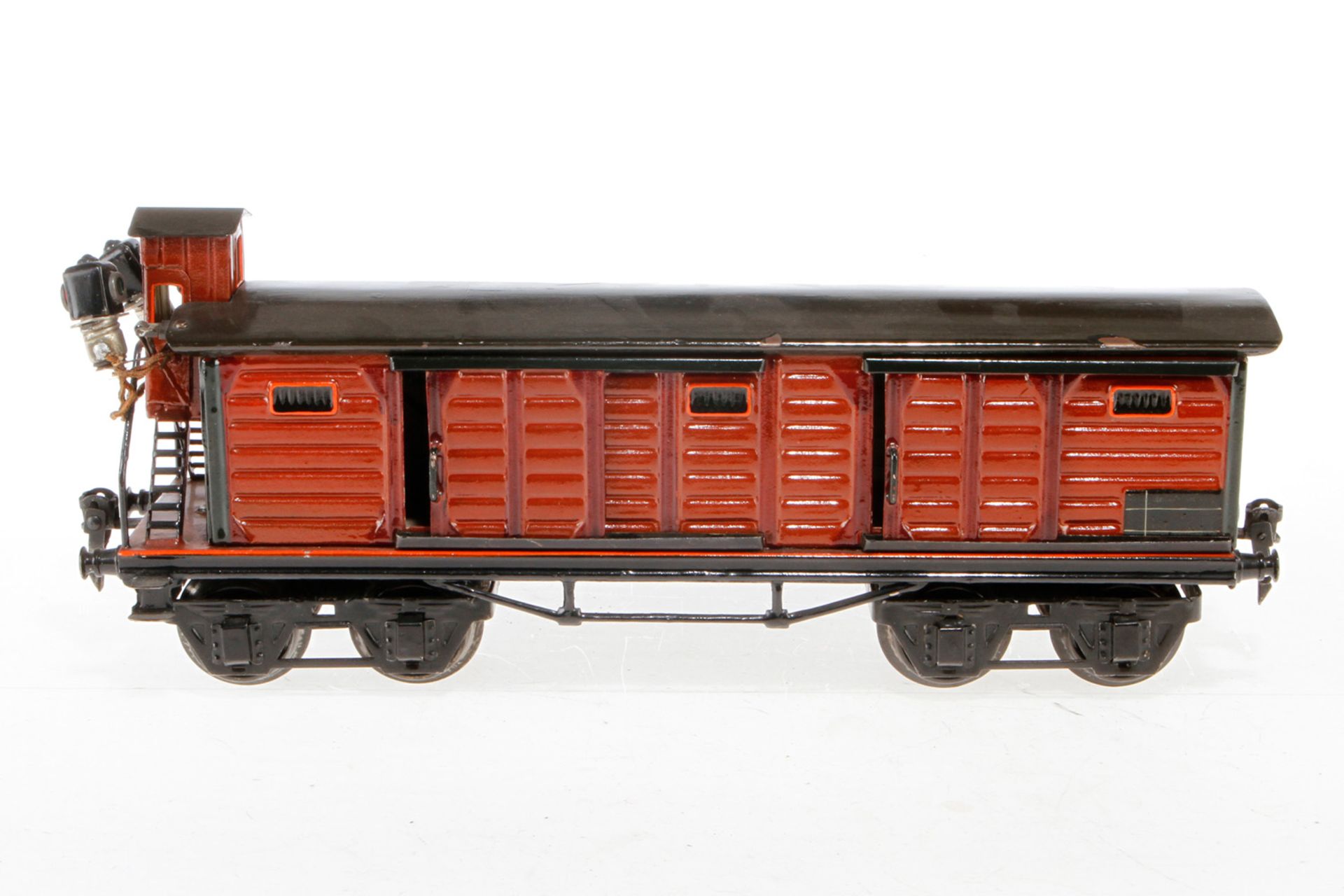 Märklin gedeckter Güterwagen 1956, S 1, HL, mit BRHh, 4 ST und Fremdbeleuchtung, Schwarzbereiche