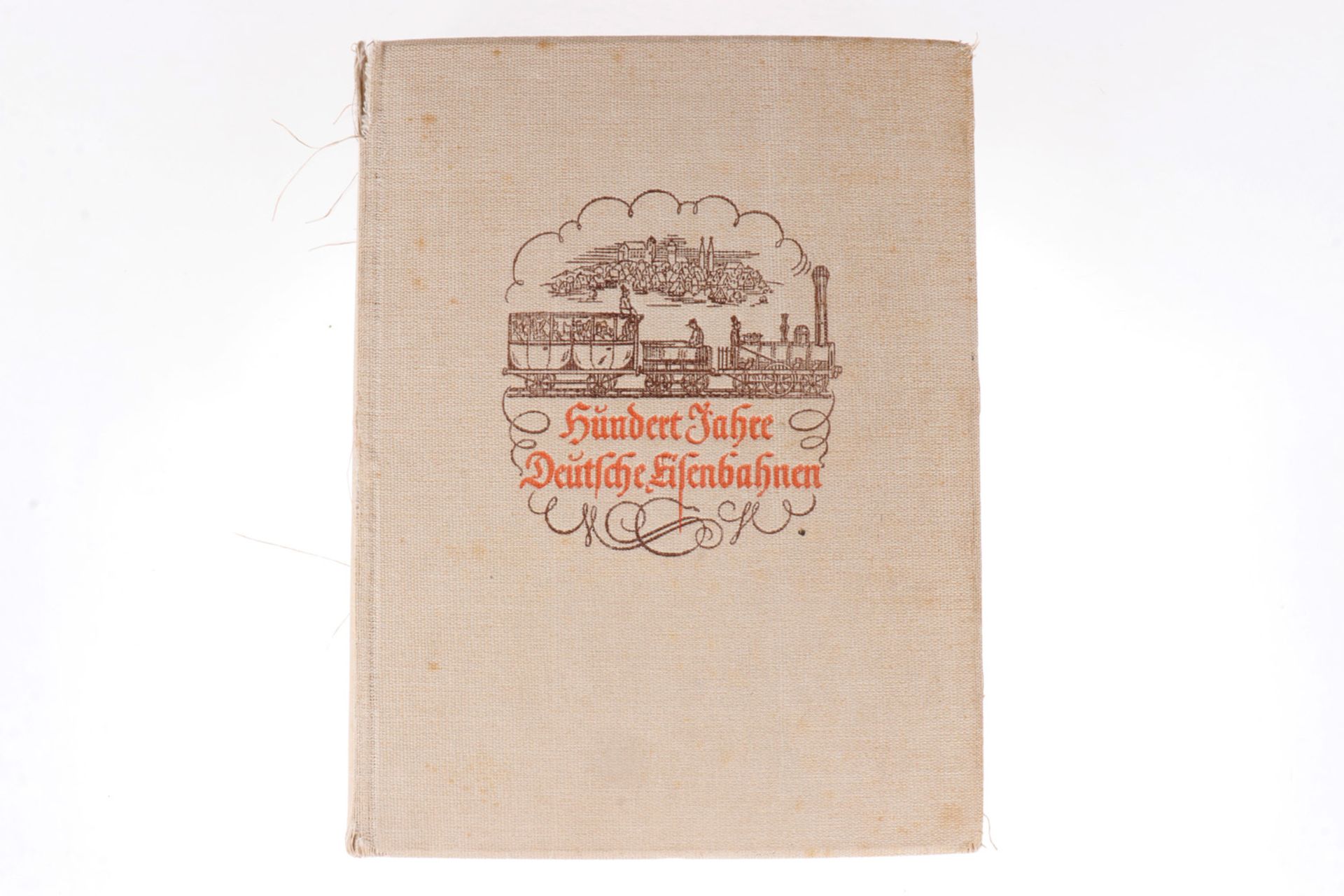 Buch "Hundert Jahre deutsche Eisenbahnen", mit Karten, Alterungsspuren