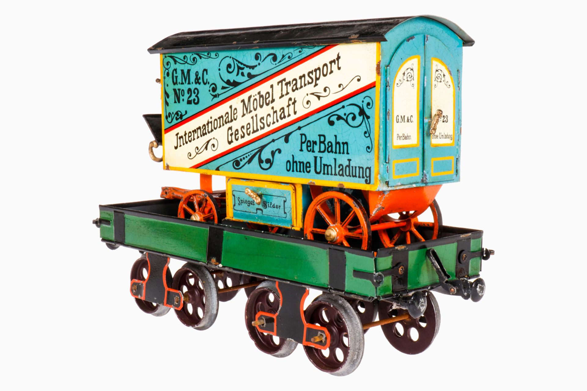 Dekorativer Nachbau von Märklin Möbeltransportwagen, in S 3 Größe, fein handlackiert, - Bild 5 aus 5