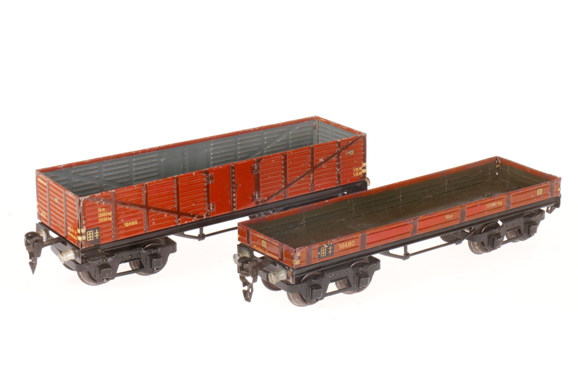 2 Märklin Güterwagen 1848 und 1849, S 0, CL, LS, L 24,5, Z 3