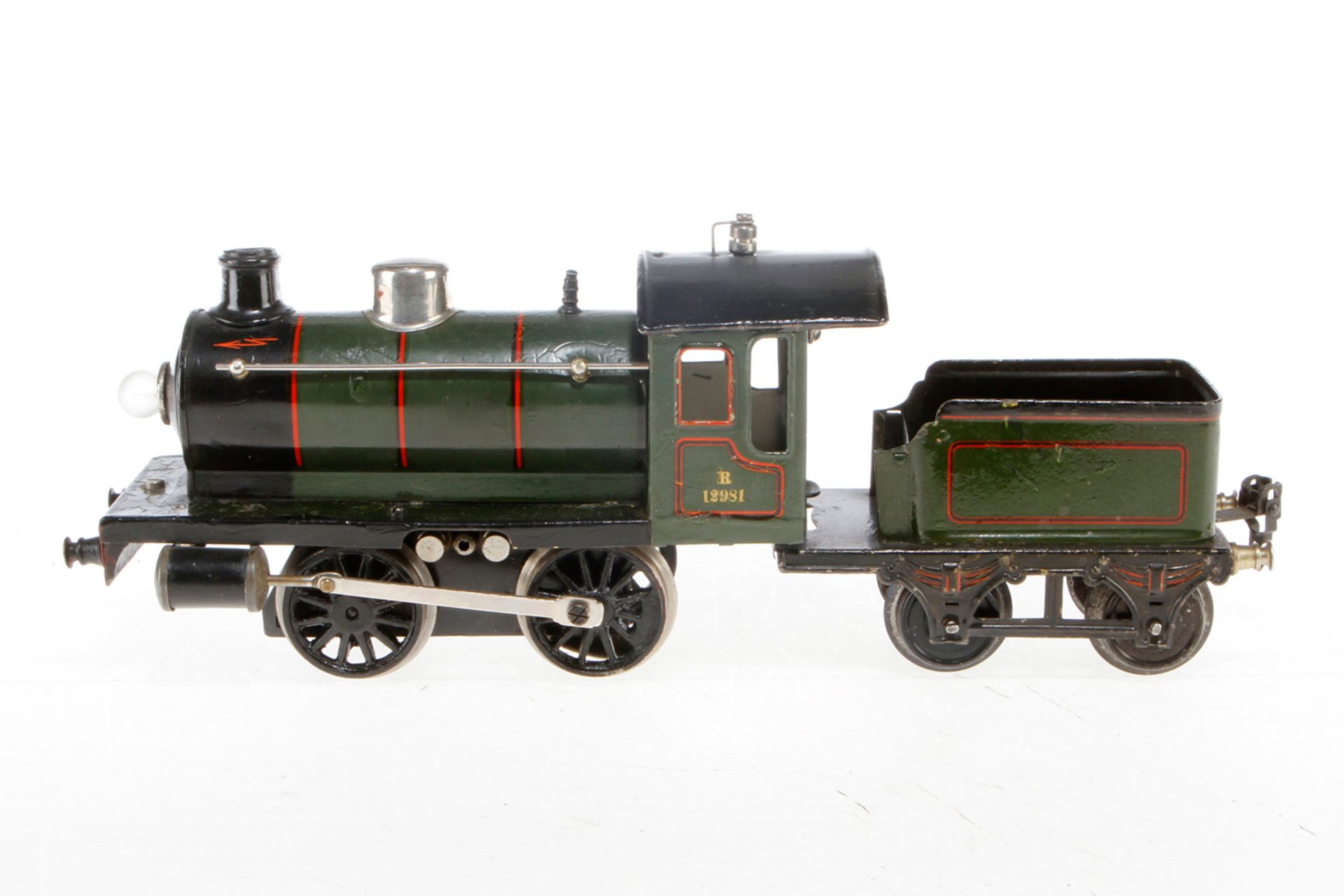 Märklin B-Dampflok R 12981, S 1, elektr., grün/schwarz, mit Tender und 1 el. belk. Stirnlampe, meist