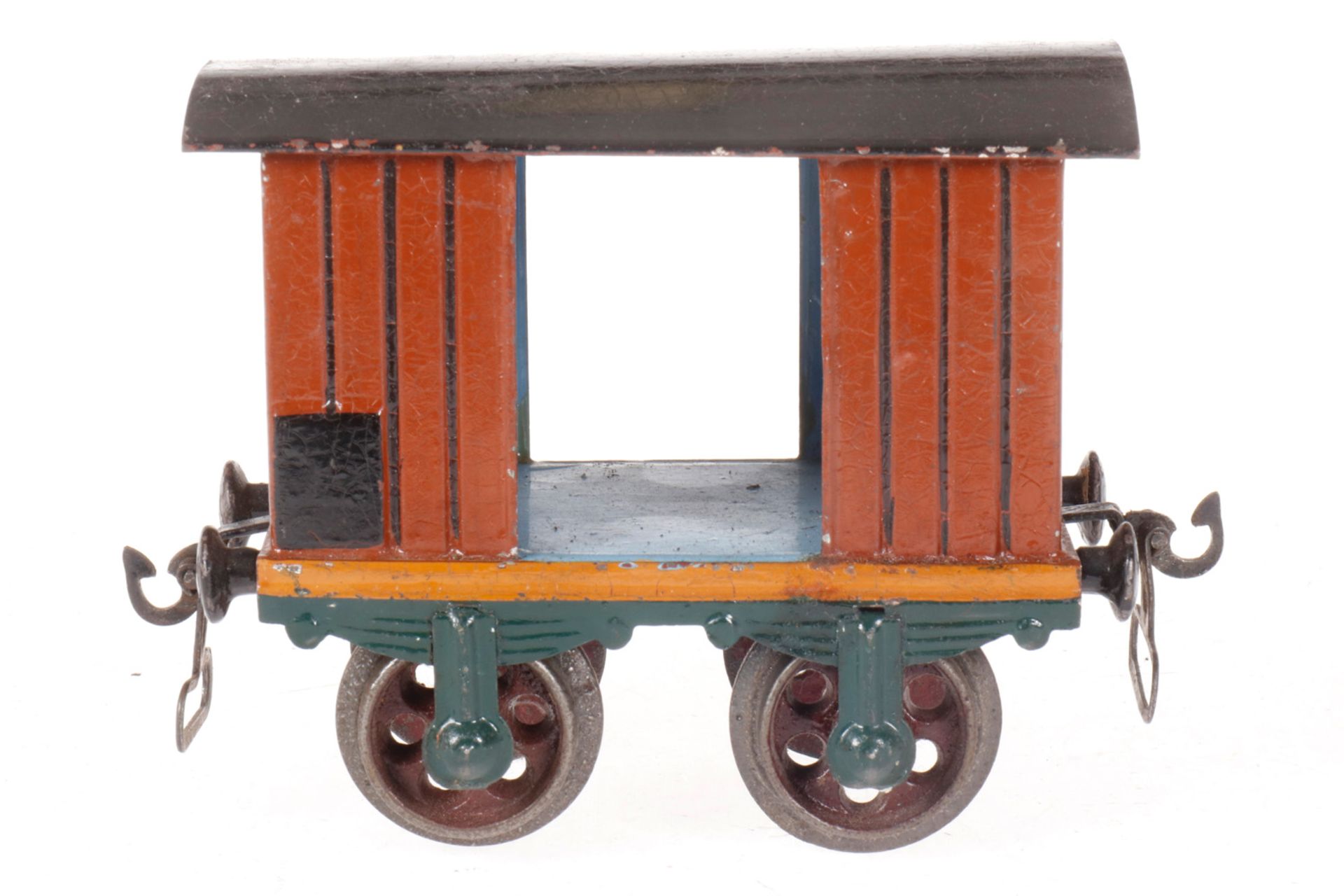 Märklin gedeckter Güterwagen 1803, S 1, uralt, HL, mit 2 TÖ, Gussrädern und Bügelkupplungen, kl.