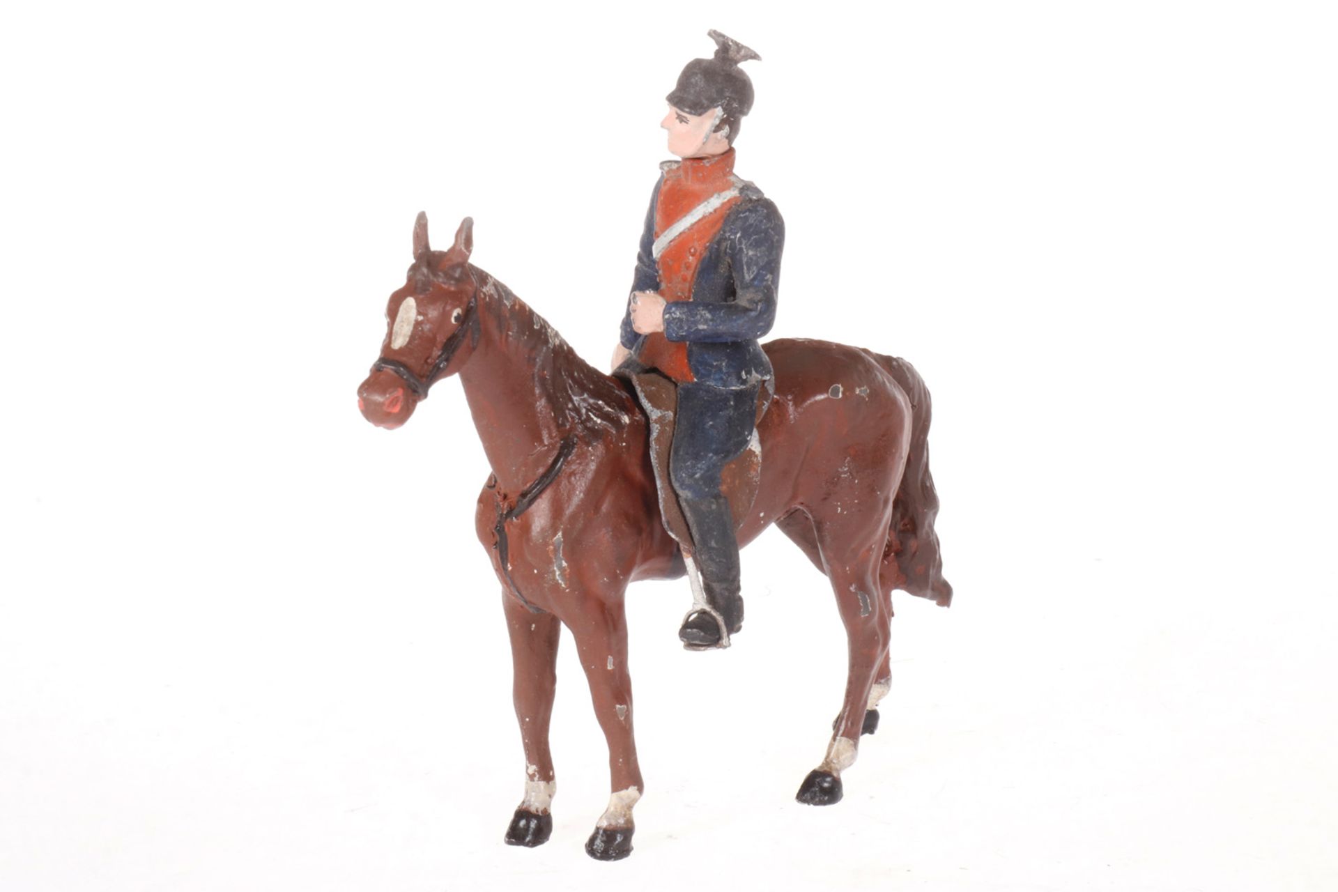 Soldat zu Pferd, vollplastisch, HL, ohne Sockel, H 14