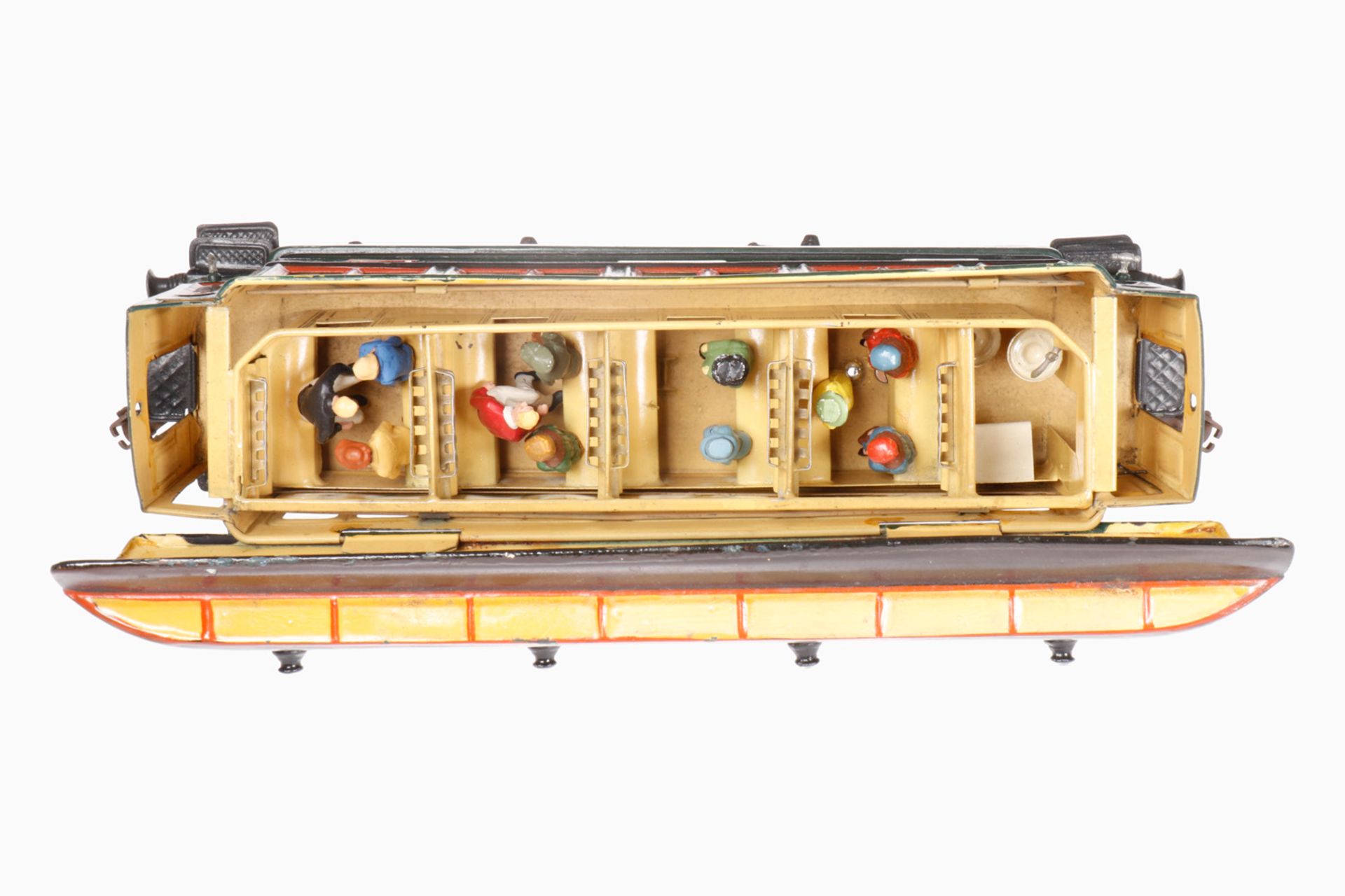 Märklin Personenwagen 1841, S 1, uralt, grün, handlackiert, 4 AT, 4A Gussräder, mit - Bild 2 aus 2