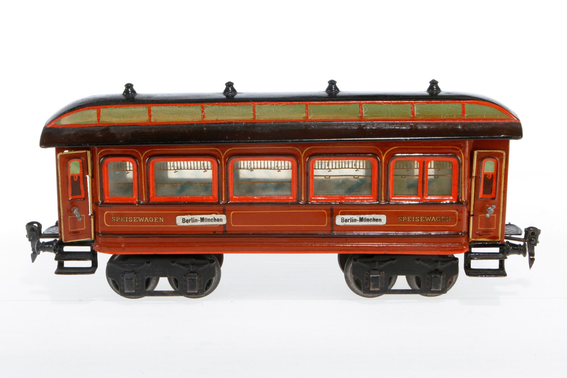 Märklin Speisewagen 1842, S 1, uralt, HL, mit Inneneinrichtung, 4 AT und 4 Schildern, LS und