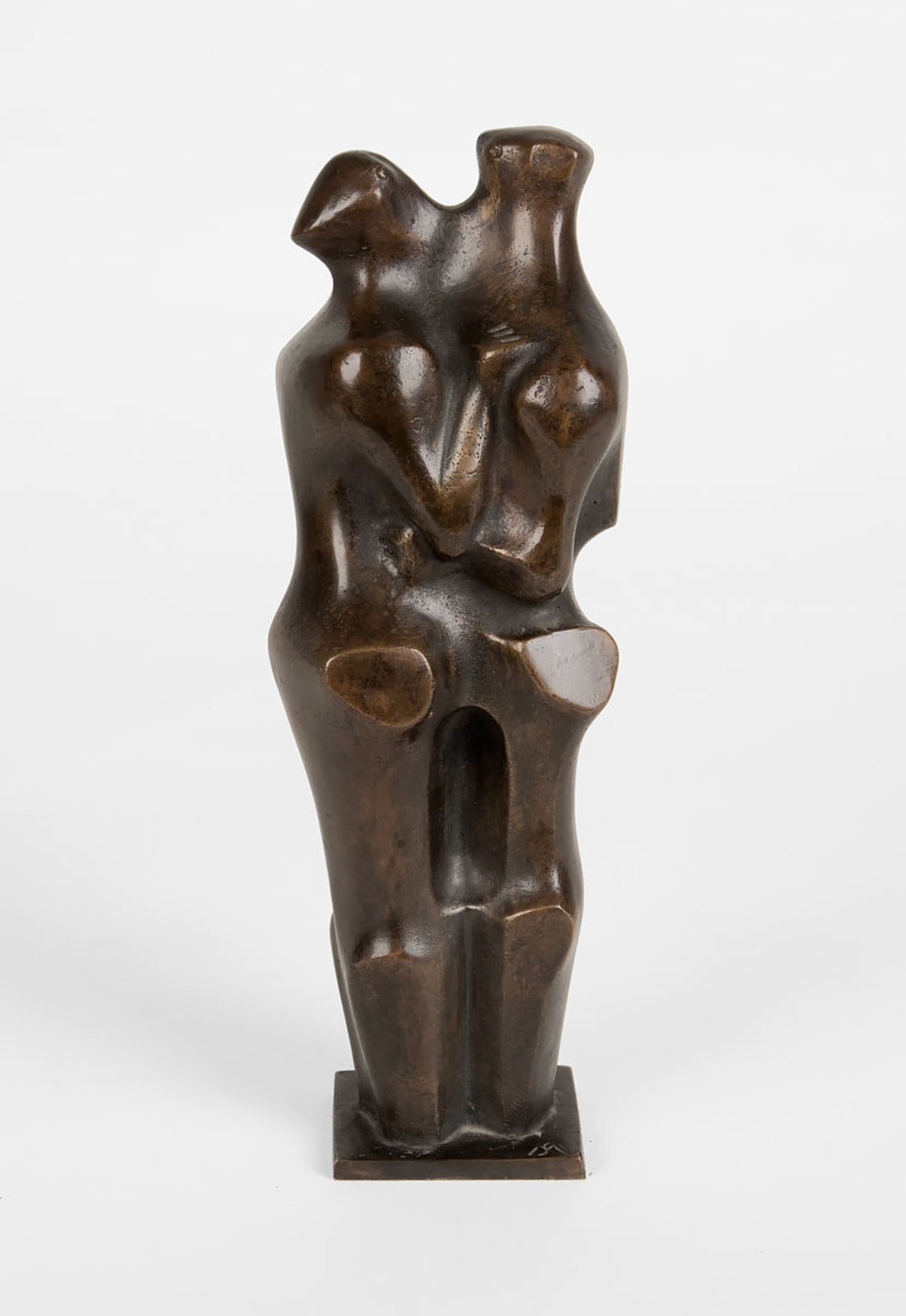 Sieler, Manfred(Gelenau 1927 - 1971 Wuppertal)o.T. (Liebespaar). Bronze mit brauner Patina. 23 x 8 x - Bild 2 aus 2