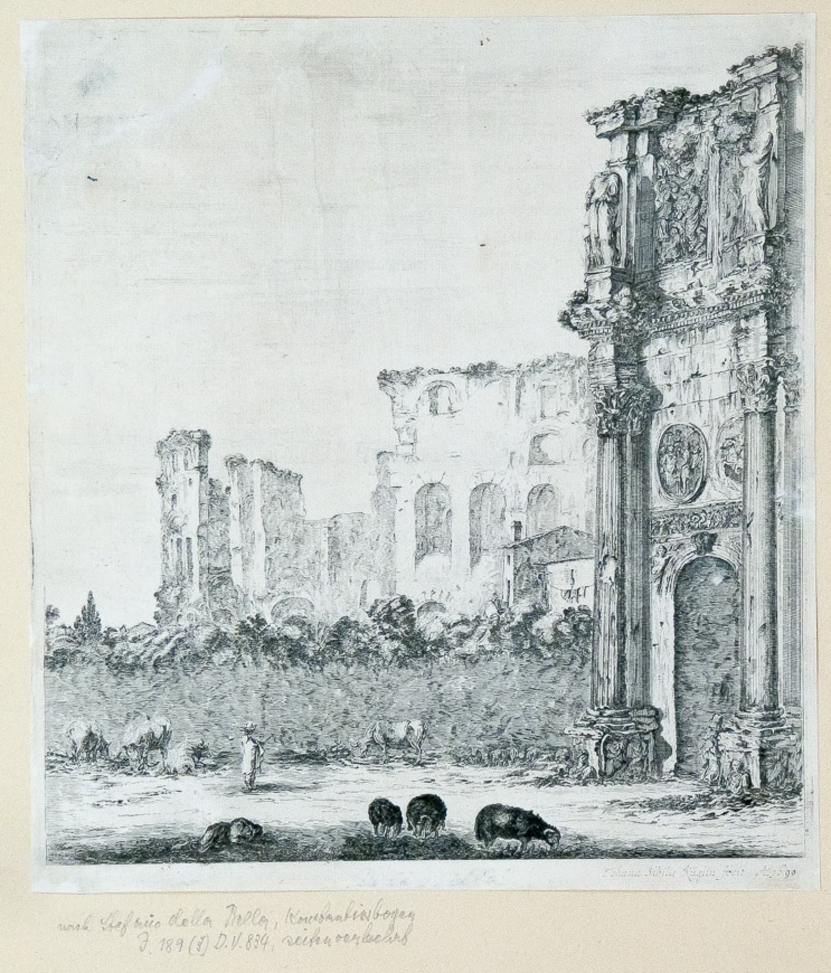 Bella, Stefano della (Florenz 1610-1664) , nachDer Konstantinbogen in RomIntra Montes, saxa et rupes