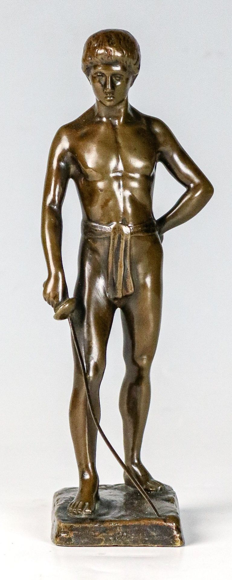 Schmidt-Felling, Julius Paul (Berlin 1835-1920)Jüngling mit FlorettBronze, dunkel patiniert. Auf