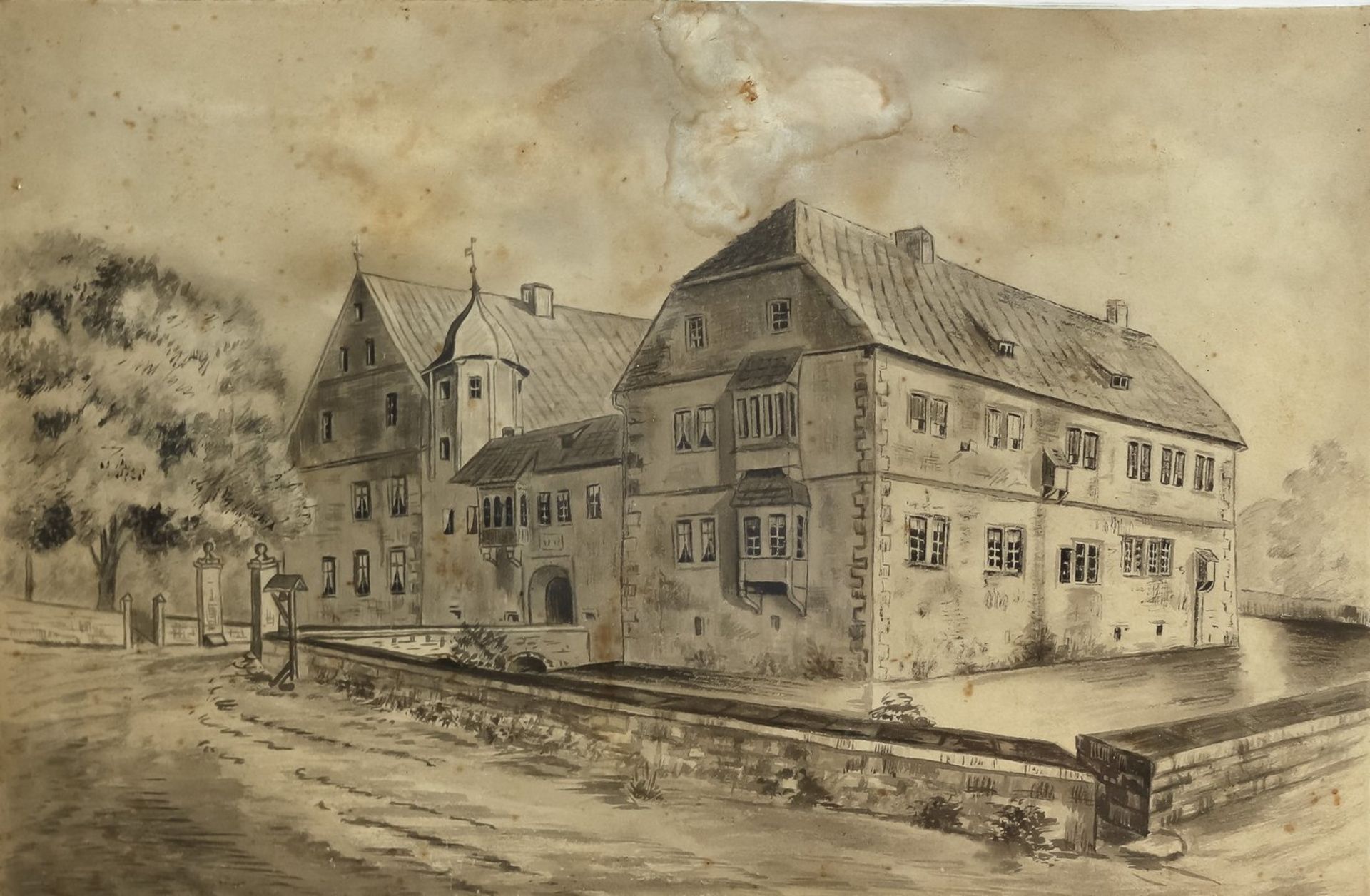 Krecker, Georg (Berlin, 1930 ansässig Platanenallee)DorfkircheSign. Aquarell. 21×27 cm. R. DAZU: - Bild 3 aus 3