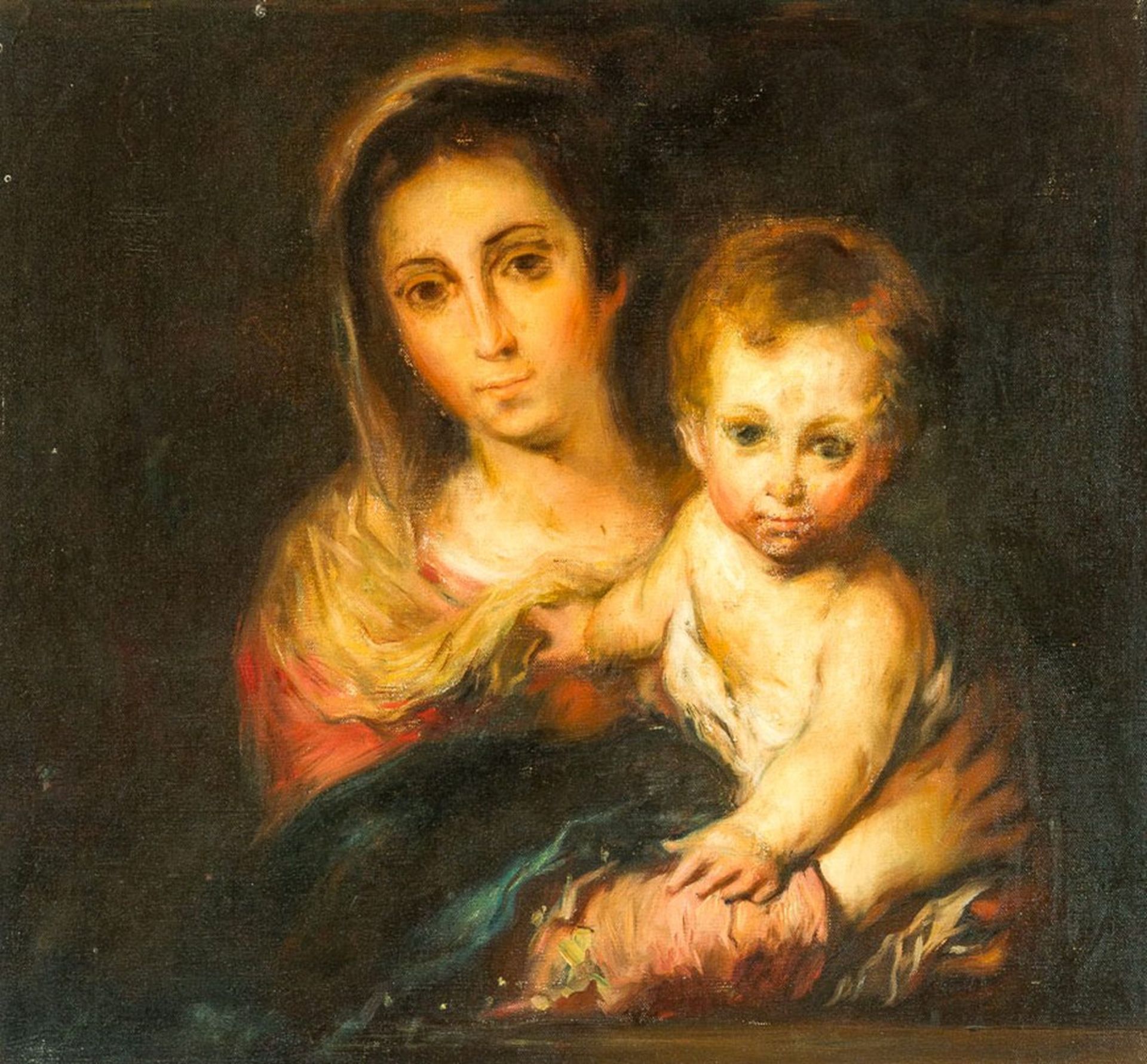 Murillo, Bartolomé Esteban (Sevilla 1617-1682) , nachMadonna mit KindSogenannte "Virgen de la