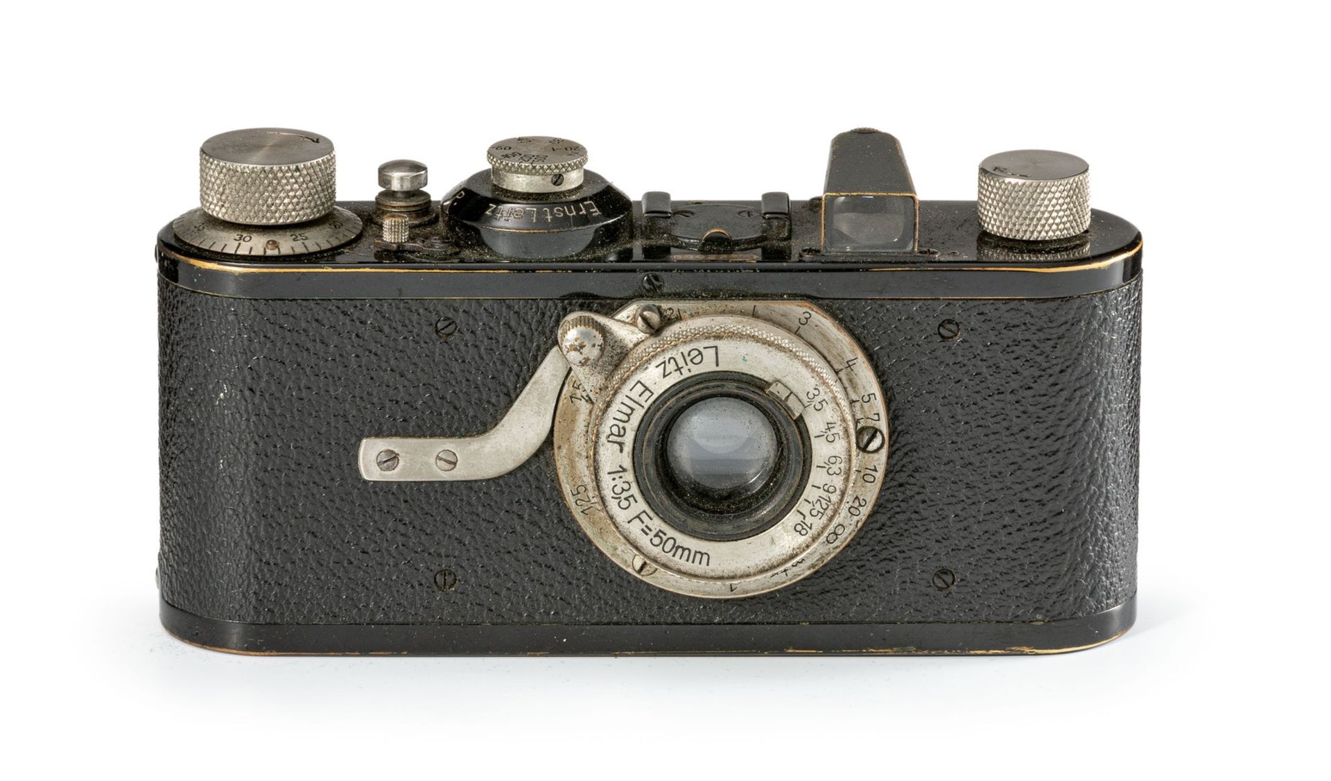 Ernst Leitz (Wetzlar)Leica I, No. 22669um 1930 (1925/33) Spiegelreflex-Kleinbildkamera. Schwarzes