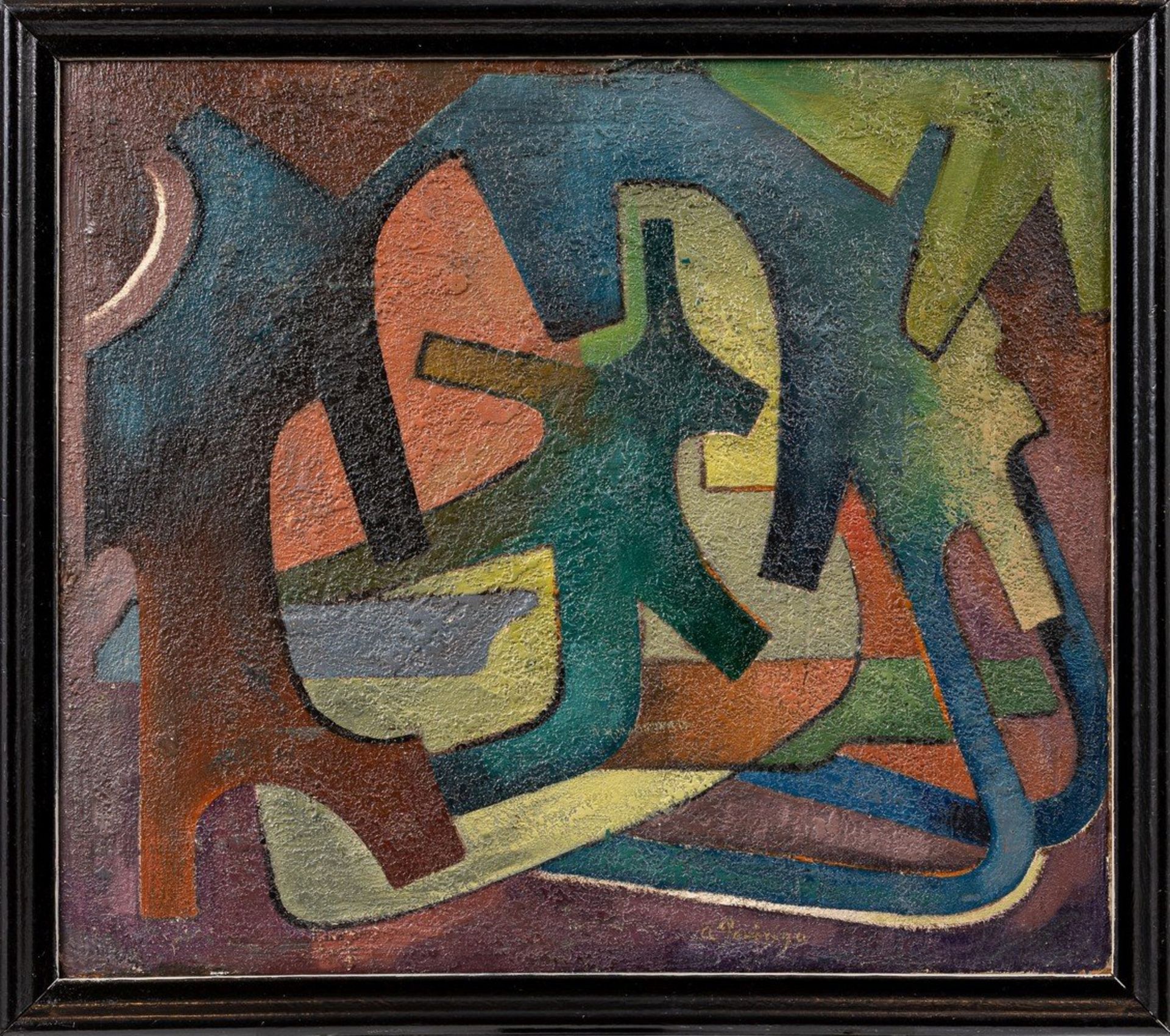 Povòrina, Alexandra (St. Peterburg, Berlin 1885-1963)Abstrakte KompositionSign. Öl auf Karton. 70×80 - Image 2 of 2