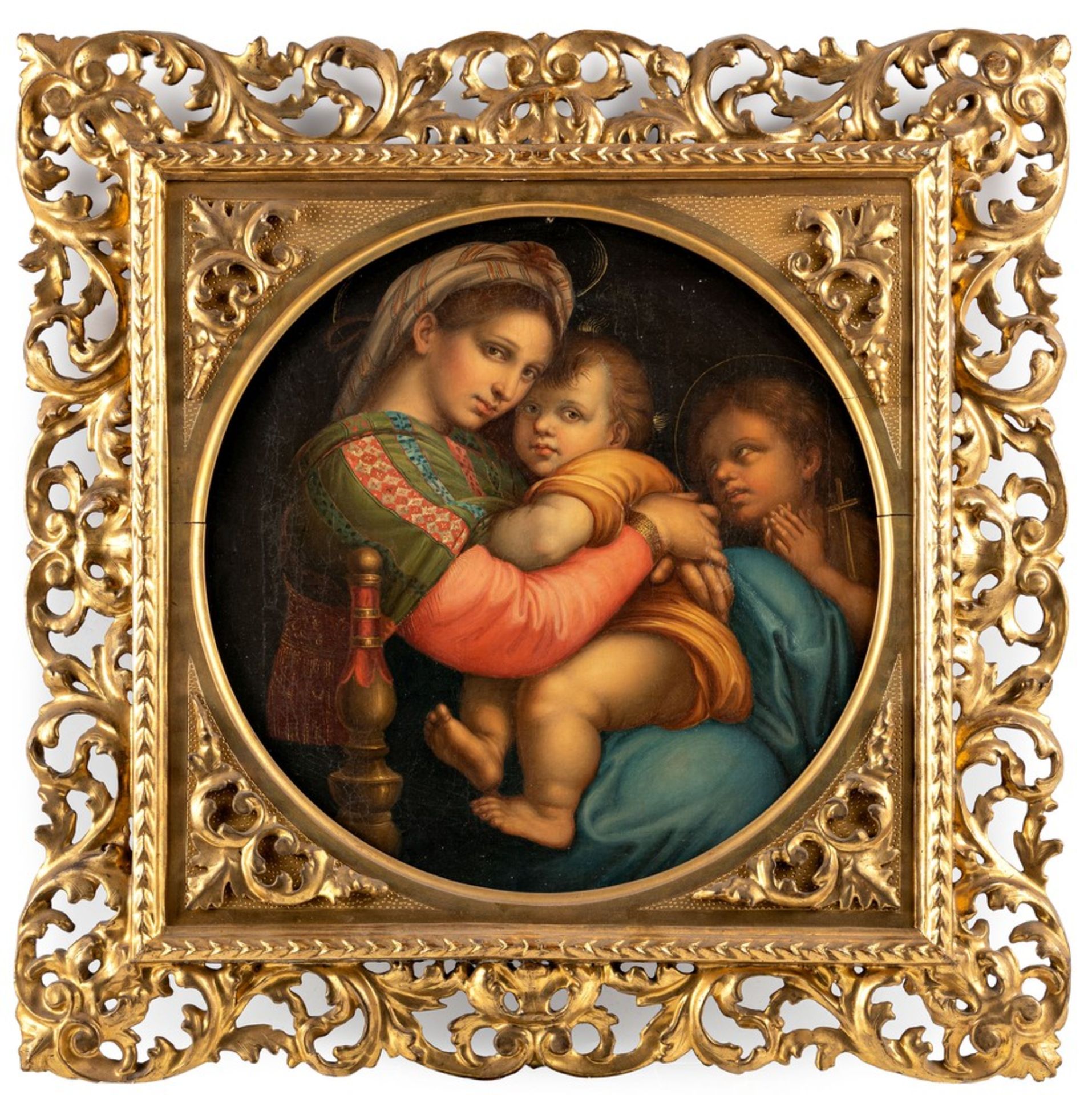 Raffael (Urbino, Rom 1483-1520) , KopieMadonna della sedia 19. Jh. Nach dem Original von 1513-14