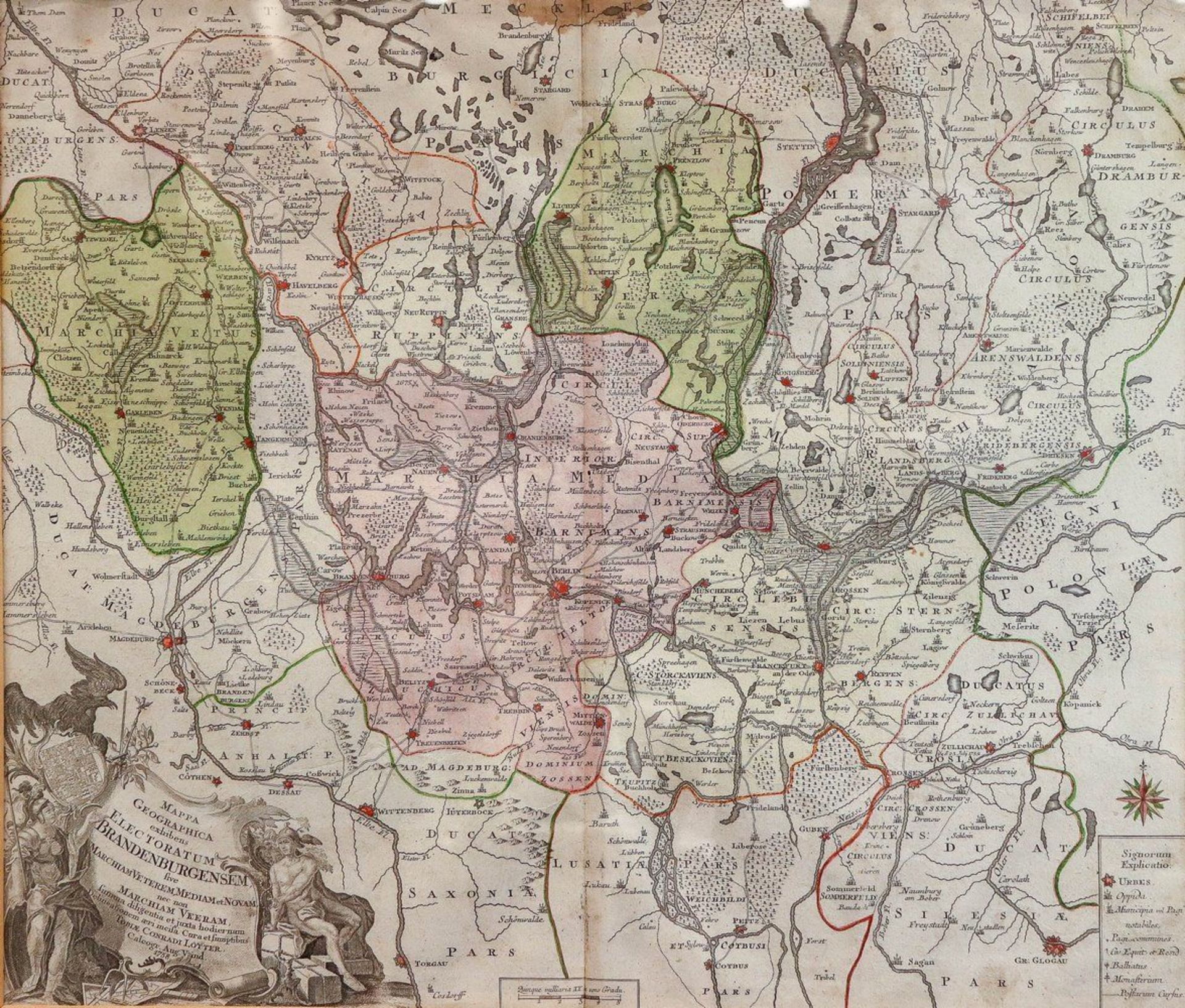 Brandenburgum 1758Mappa Geographica exhibens Electoratum Brandenburgensem... Kupfers