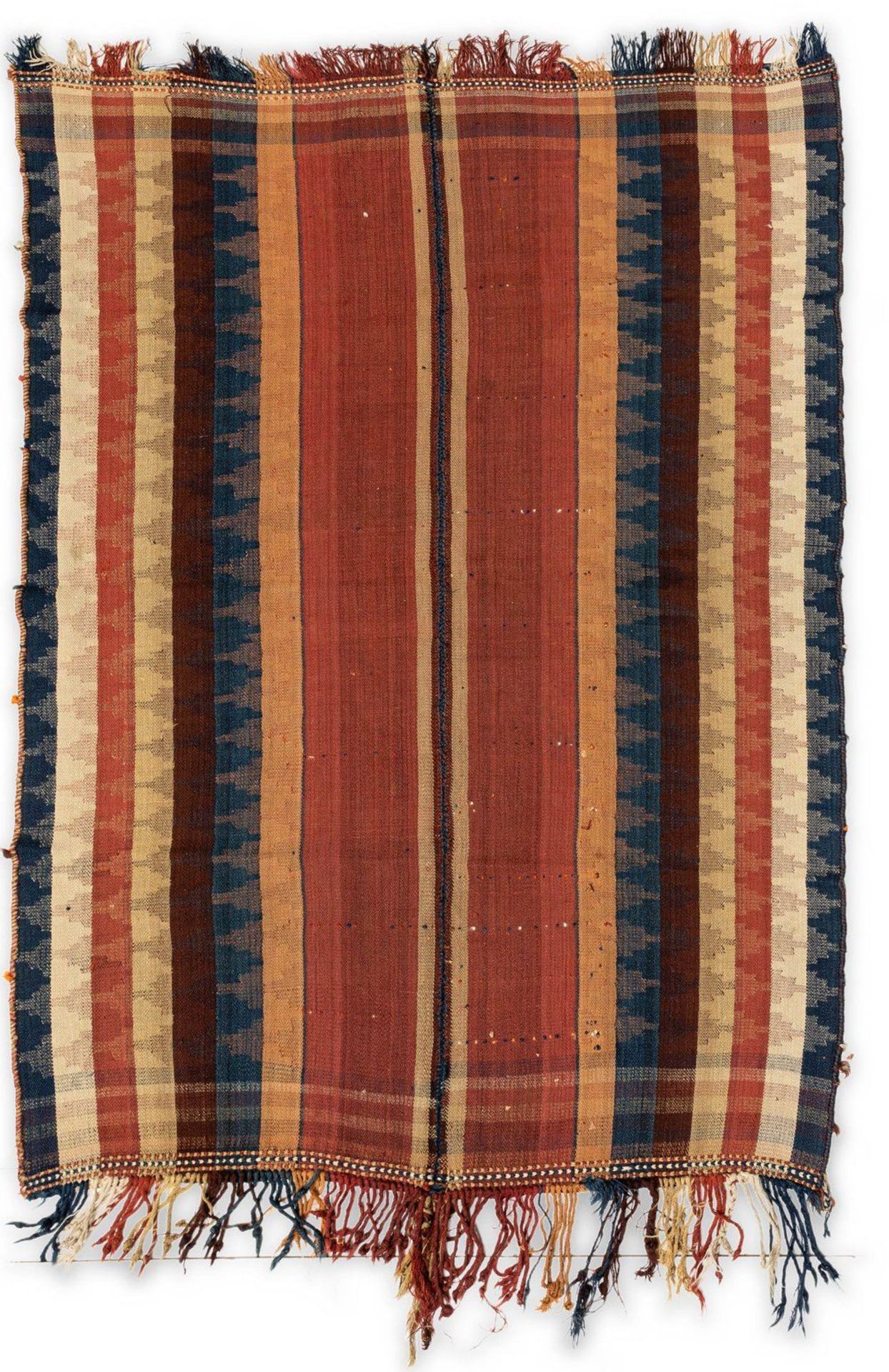 Jajim, Luri Moj.Gr. ca. 228/158 cm. Wolle, aus zwei Bahnen zusammengenäht. Bunte alterni