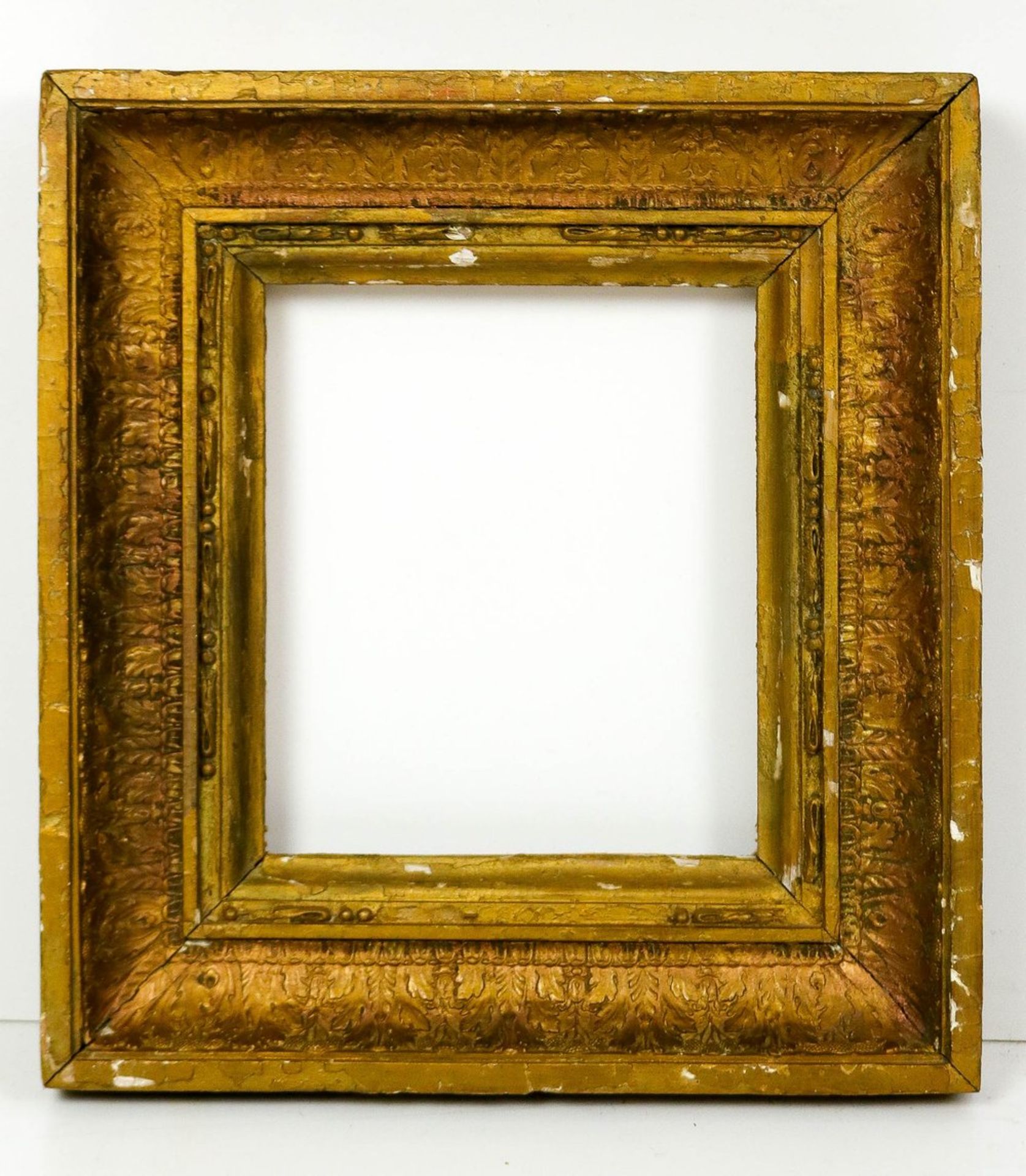 Rahmen im Barockstil Holz geschnitzt mit Stuckauflage vergoldet. Vorgekehlte Doppelrahmu - Bild 6 aus 6