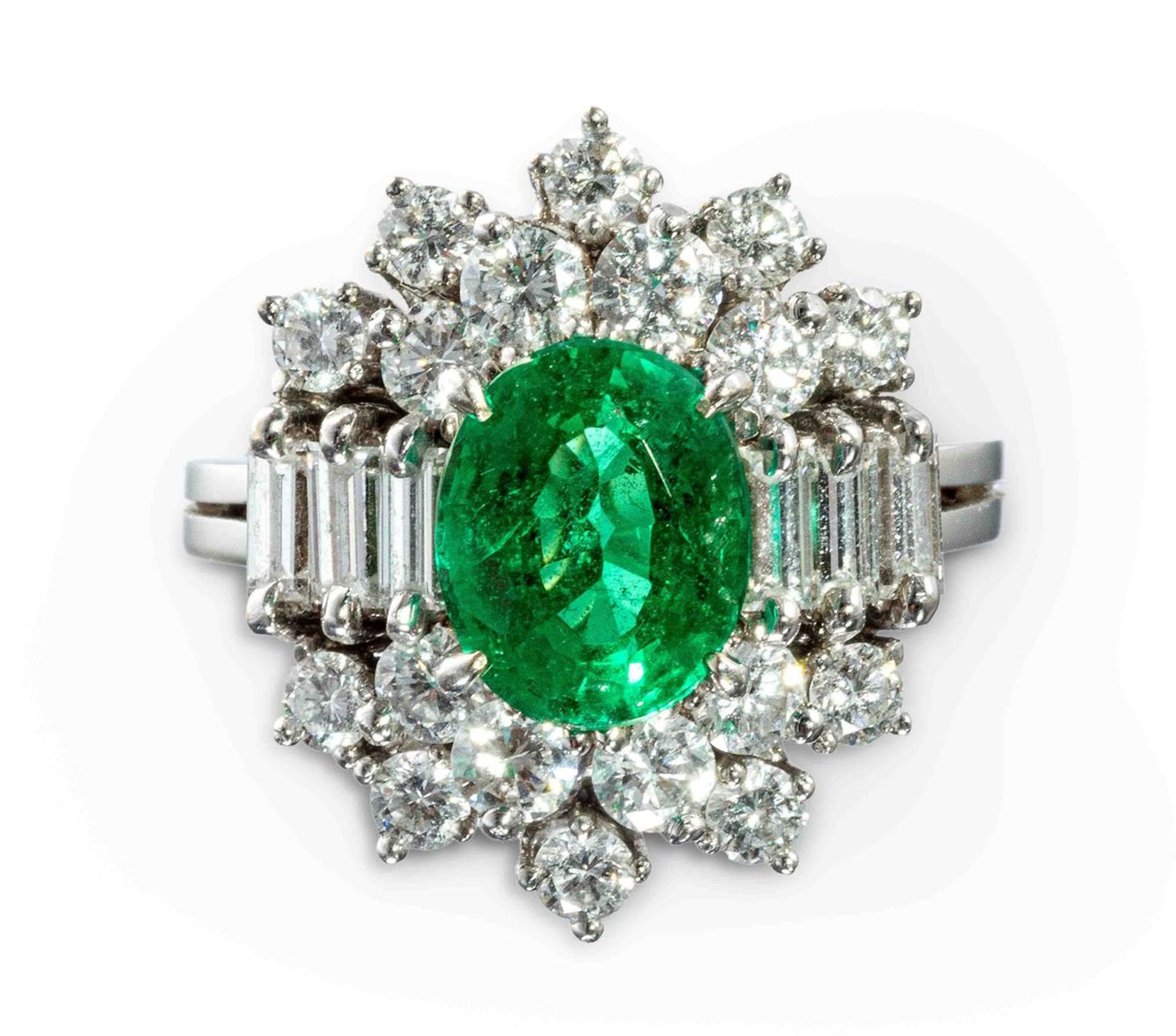 Außergewöhnlicher Smaragd-Brillant-Ring
