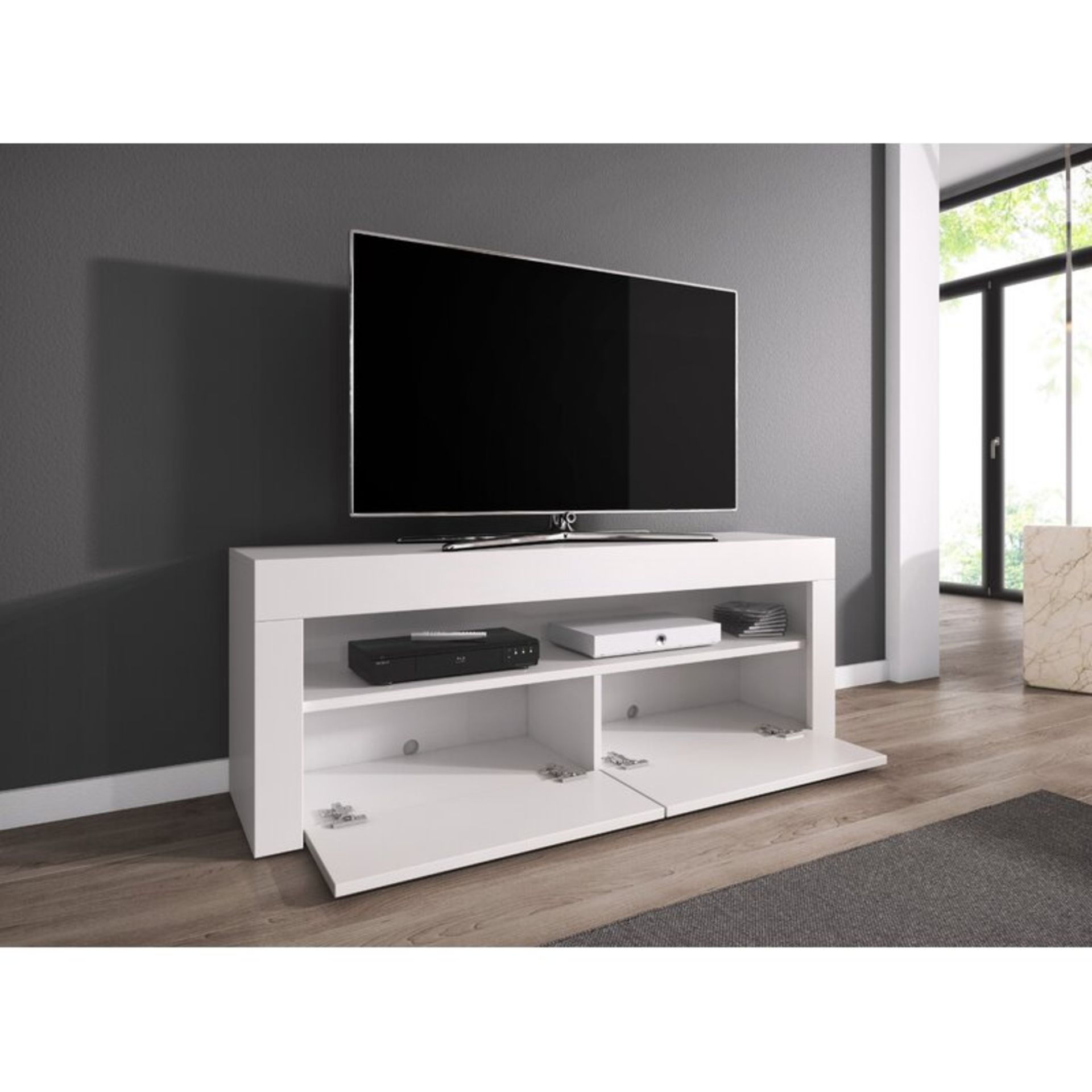 Hutchison TV Stand for TVs up to 55" White - RRP £196.99 - Image 2 of 3